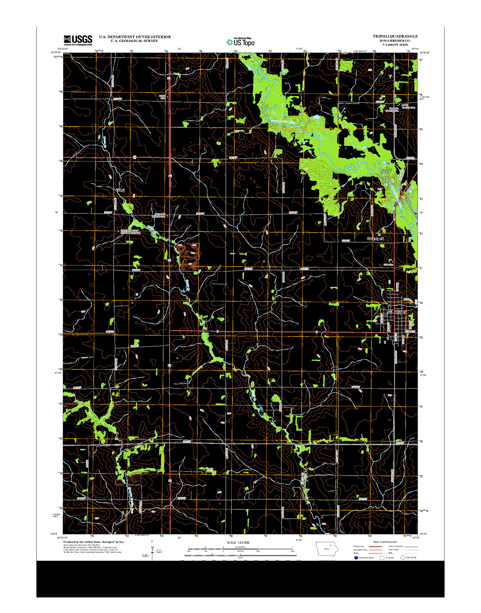 USGS US TOPO 7.5-MINUTE MAP FOR TRIPOLI, IA 2013