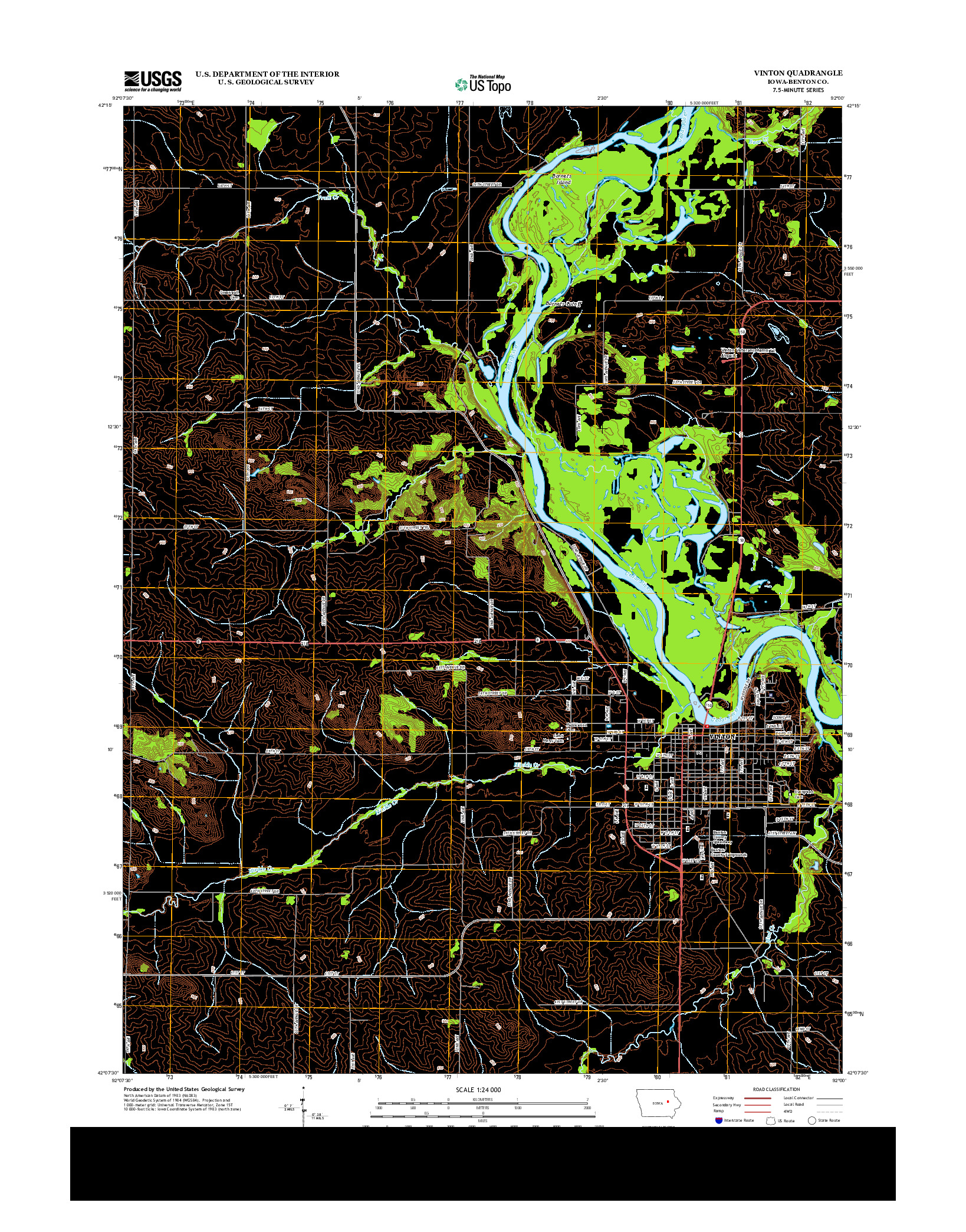 USGS US TOPO 7.5-MINUTE MAP FOR VINTON, IA 2013