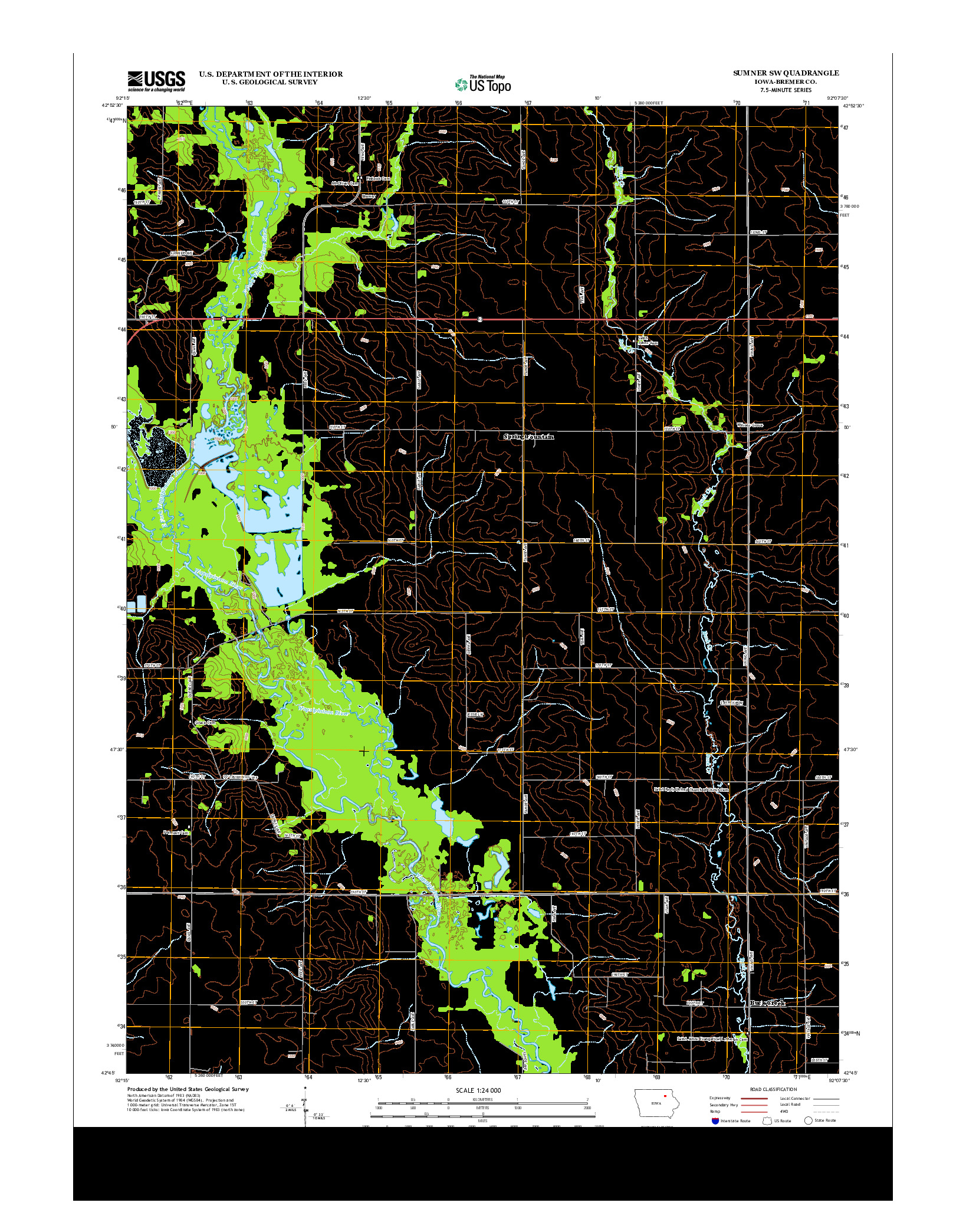 USGS US TOPO 7.5-MINUTE MAP FOR SUMNER SW, IA 2013