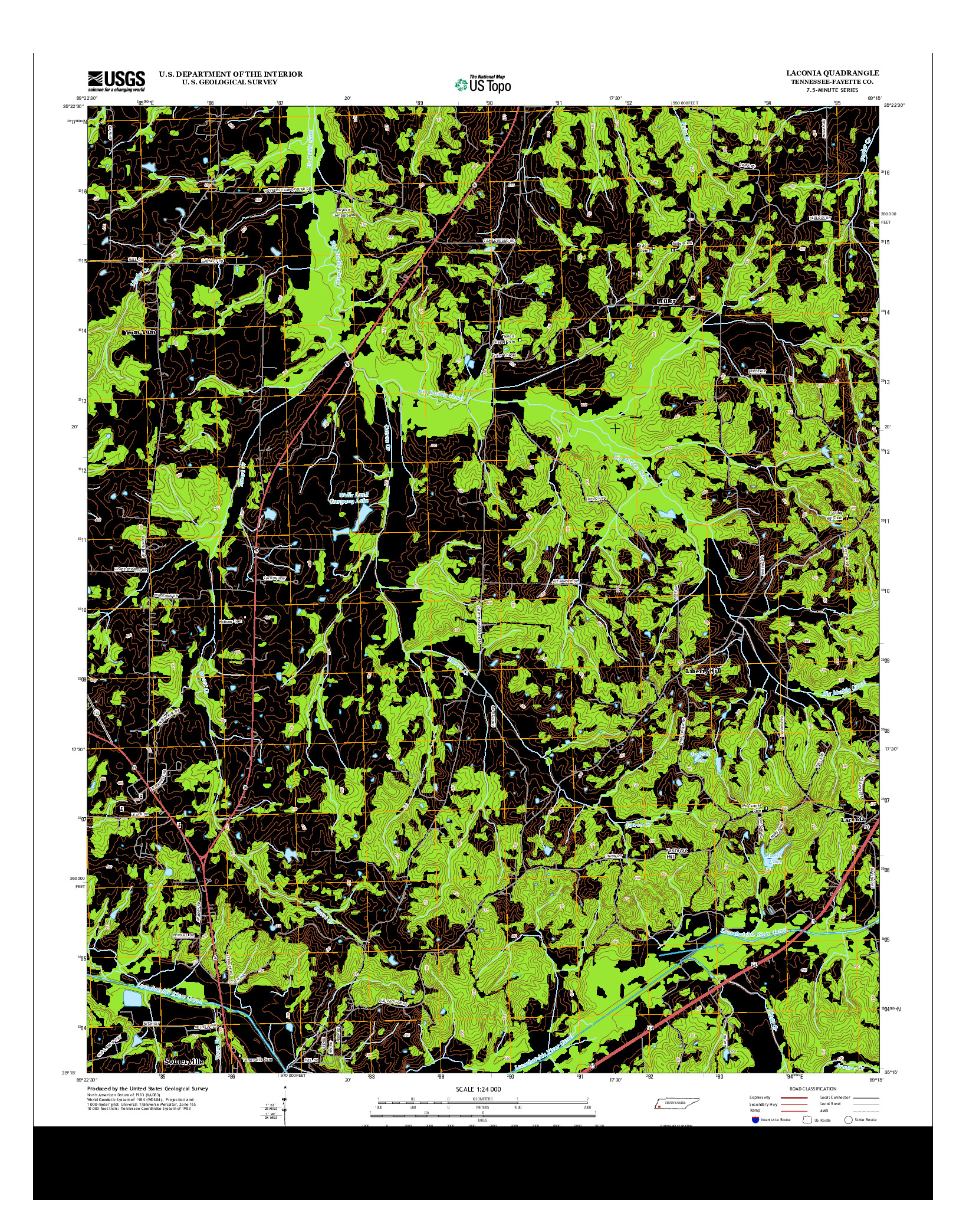 USGS US TOPO 7.5-MINUTE MAP FOR LACONIA, TN 2013