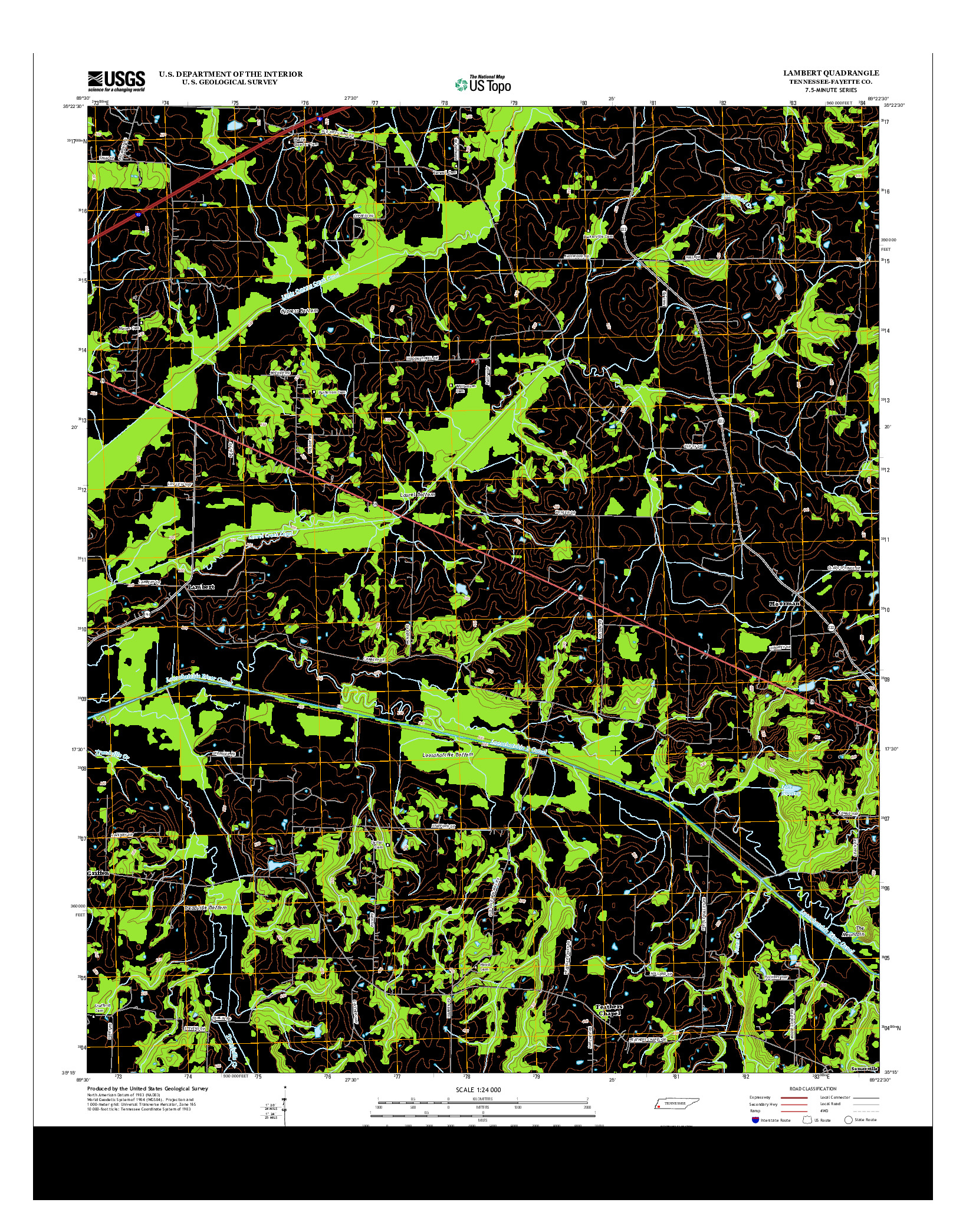 USGS US TOPO 7.5-MINUTE MAP FOR LAMBERT, TN 2013