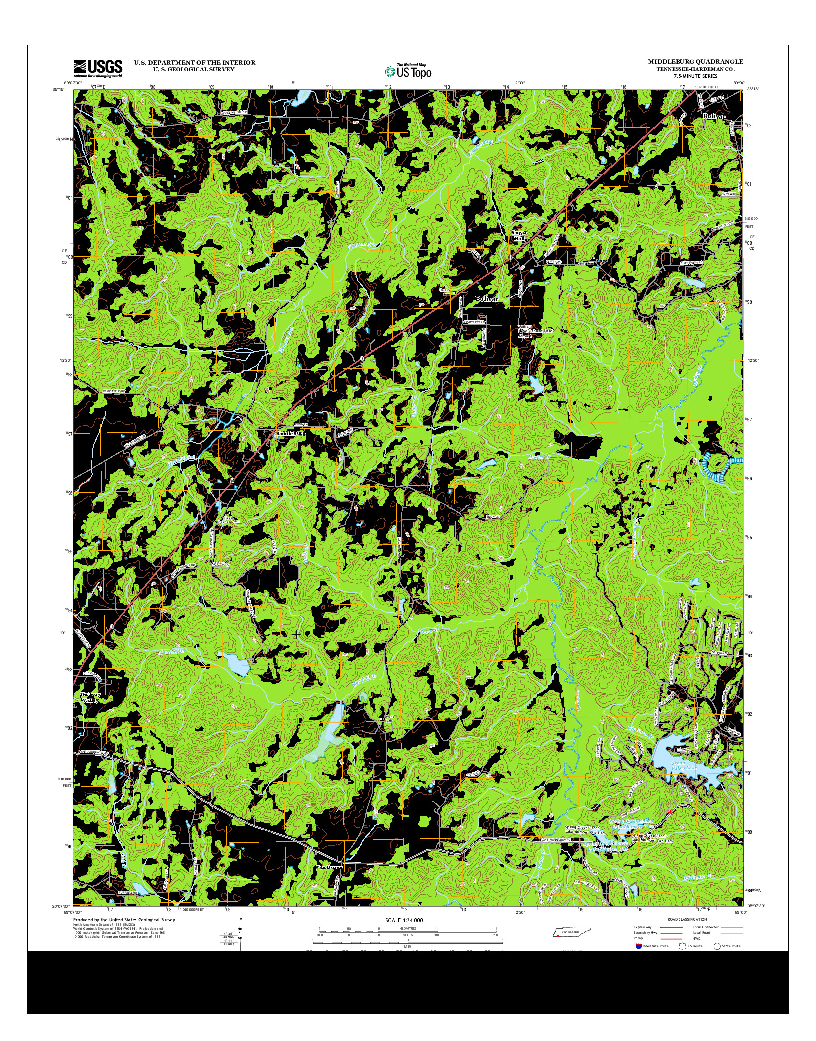 USGS US TOPO 7.5-MINUTE MAP FOR MIDDLEBURG, TN 2013