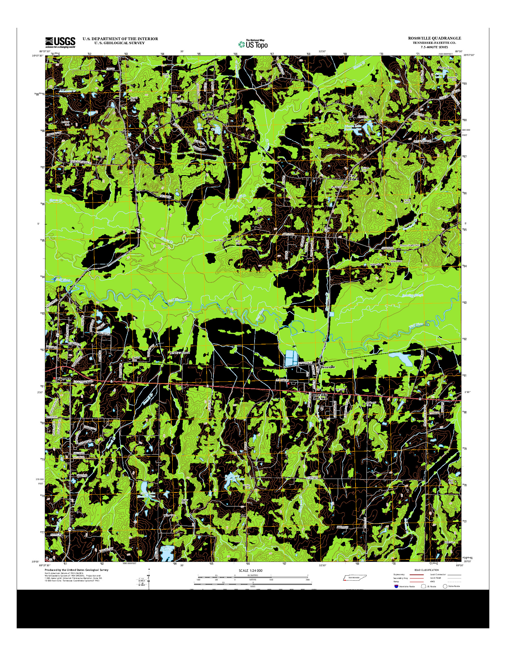 USGS US TOPO 7.5-MINUTE MAP FOR ROSSVILLE, TN 2013