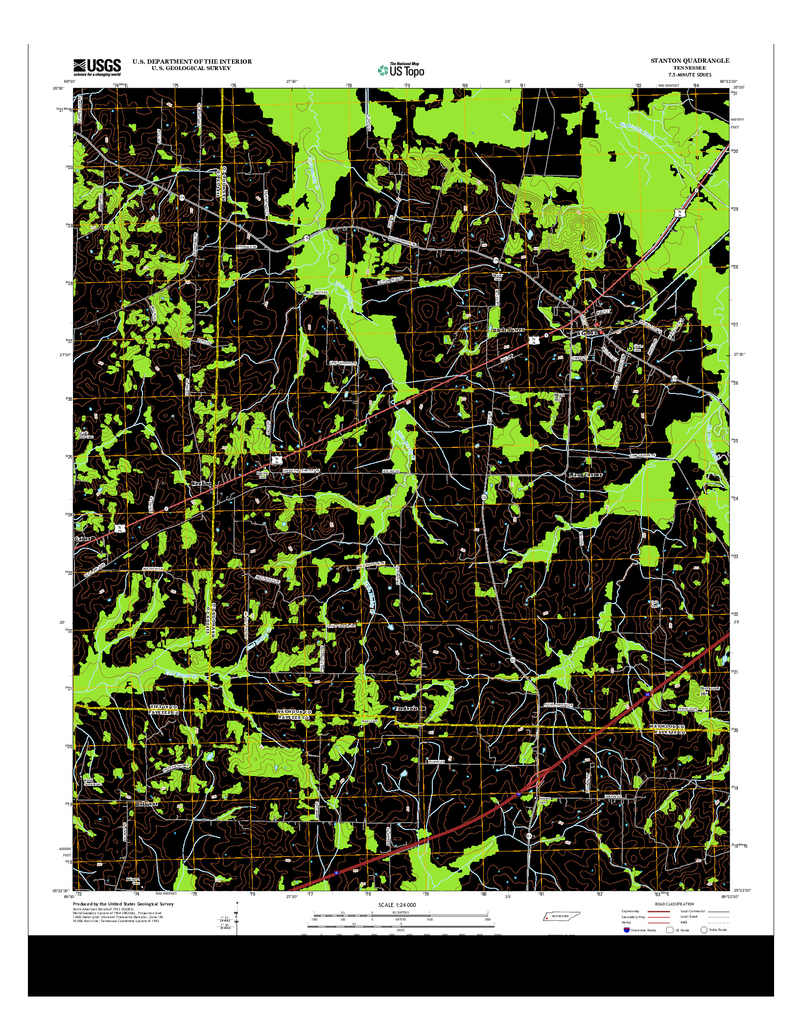 USGS US TOPO 7.5-MINUTE MAP FOR STANTON, TN 2013