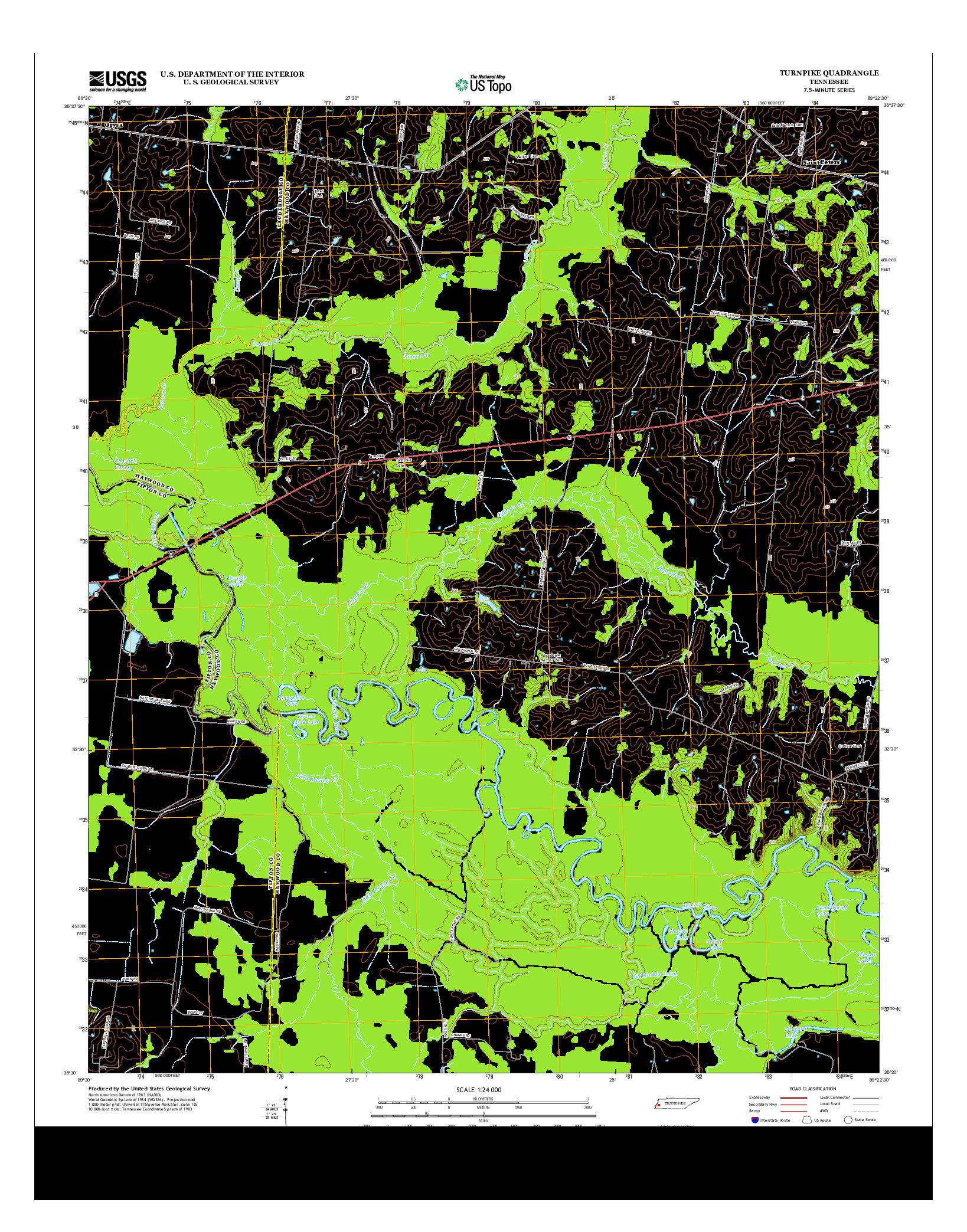 USGS US TOPO 7.5-MINUTE MAP FOR TURNPIKE, TN 2013