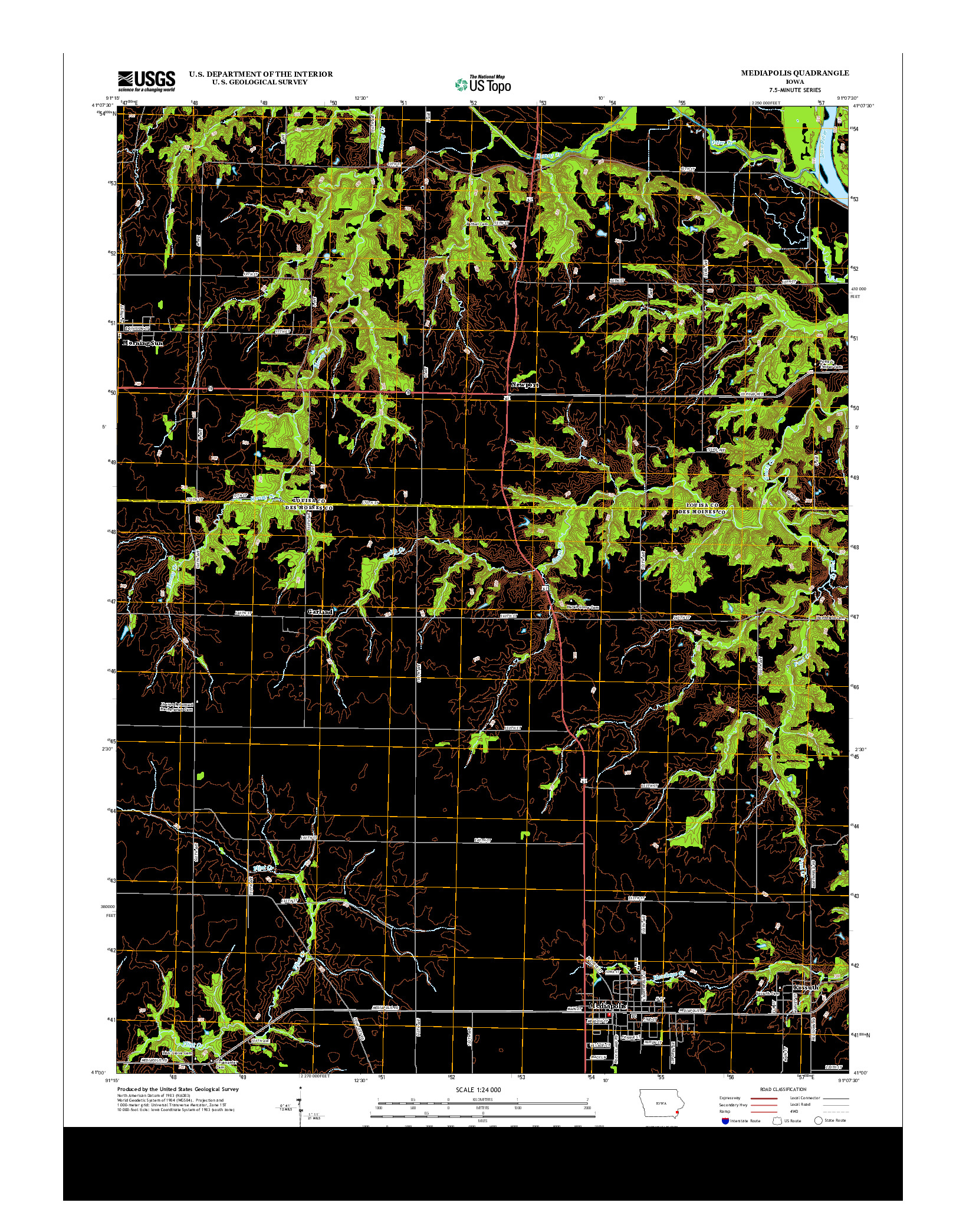 USGS US TOPO 7.5-MINUTE MAP FOR MEDIAPOLIS, IA 2013