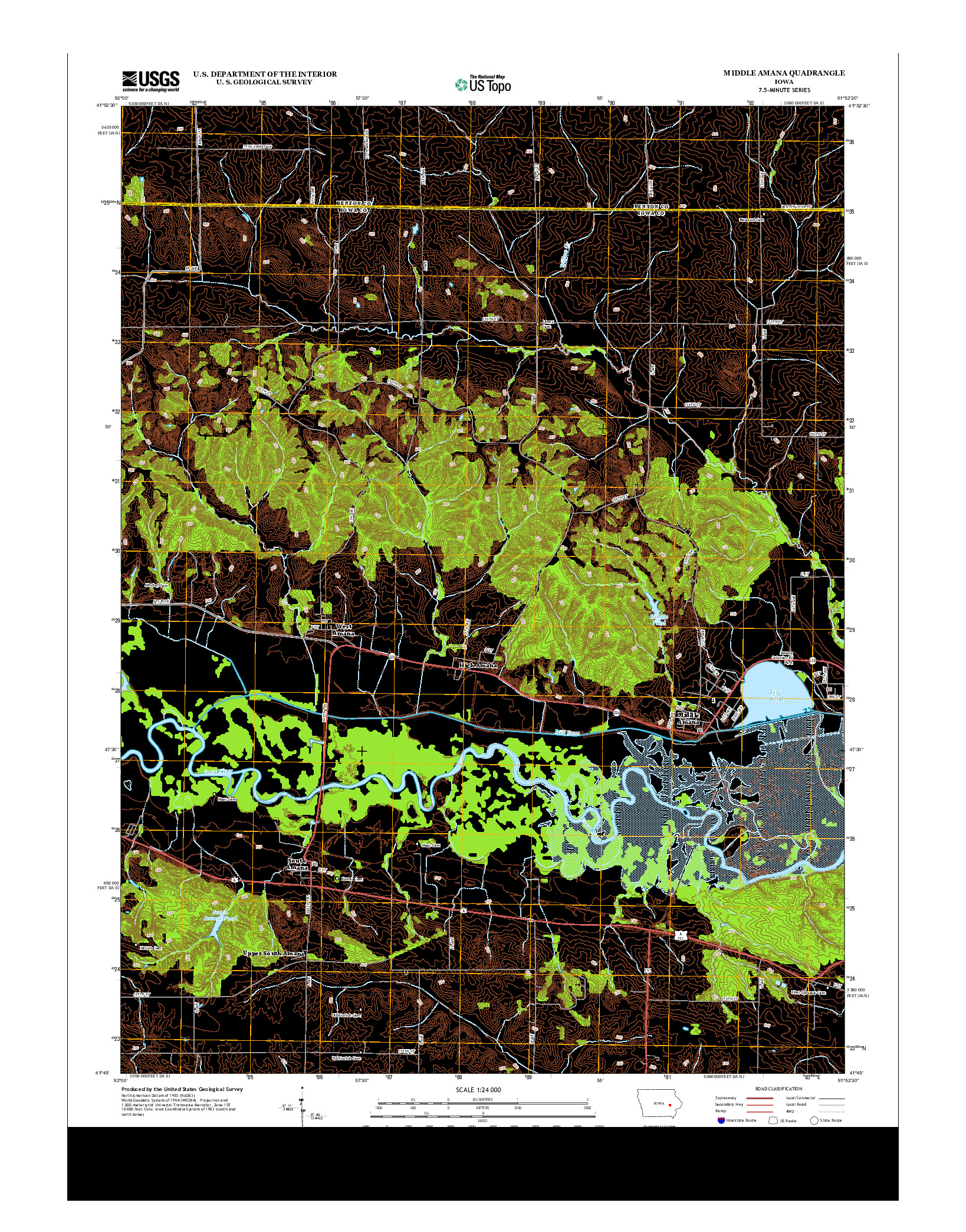 USGS US TOPO 7.5-MINUTE MAP FOR MIDDLE AMANA, IA 2013