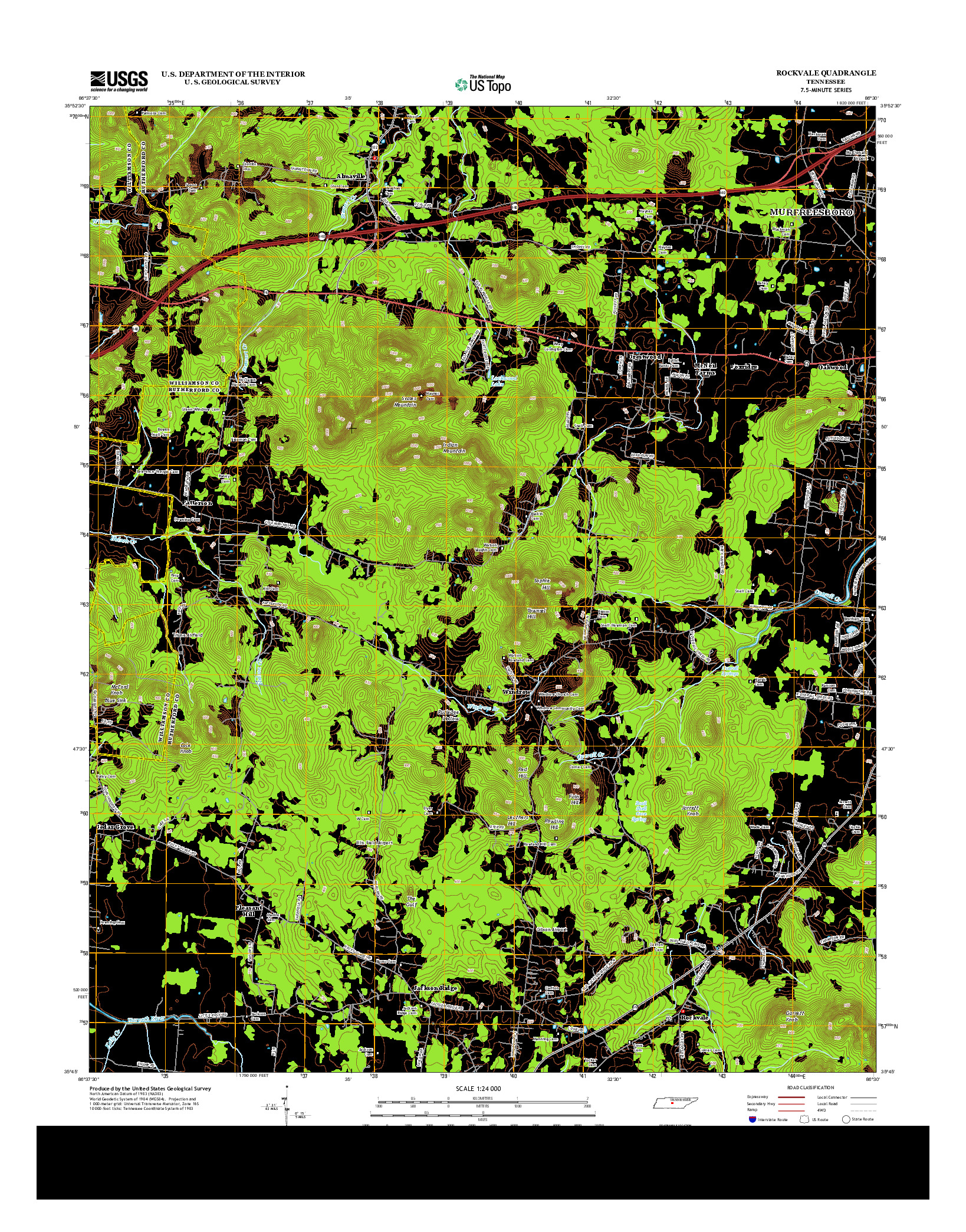 USGS US TOPO 7.5-MINUTE MAP FOR ROCKVALE, TN 2013