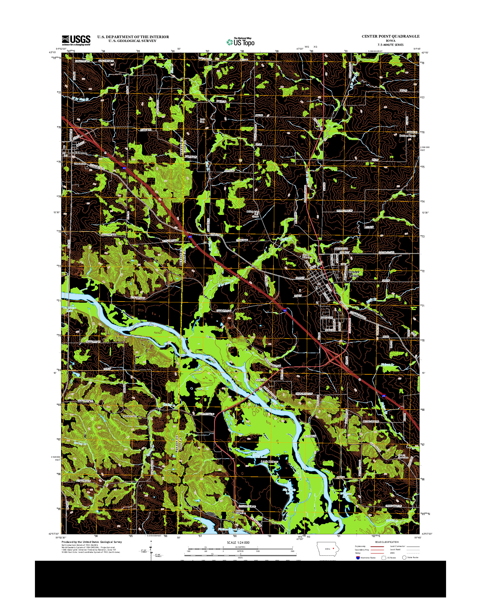USGS US TOPO 7.5-MINUTE MAP FOR CENTER POINT, IA 2013