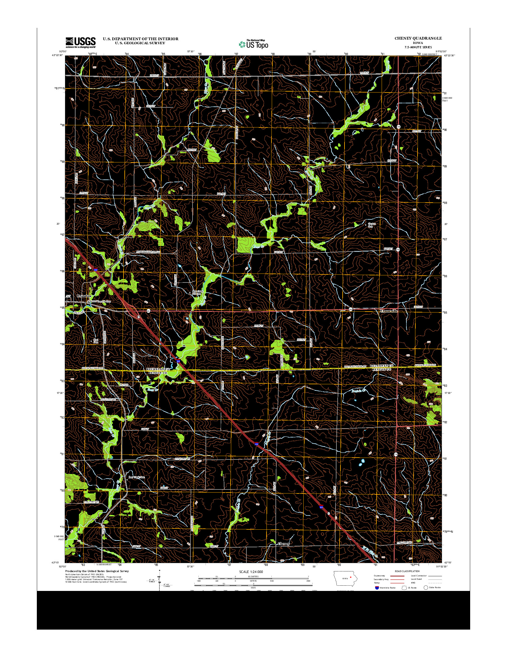 USGS US TOPO 7.5-MINUTE MAP FOR CHENEY, IA 2013