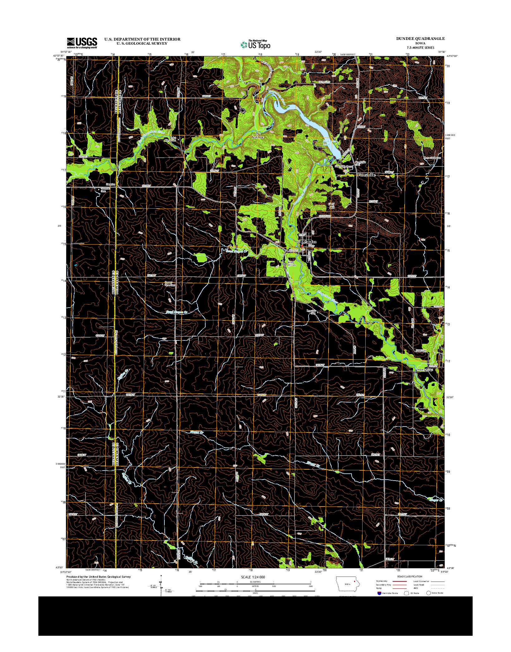 USGS US TOPO 7.5-MINUTE MAP FOR DUNDEE, IA 2013