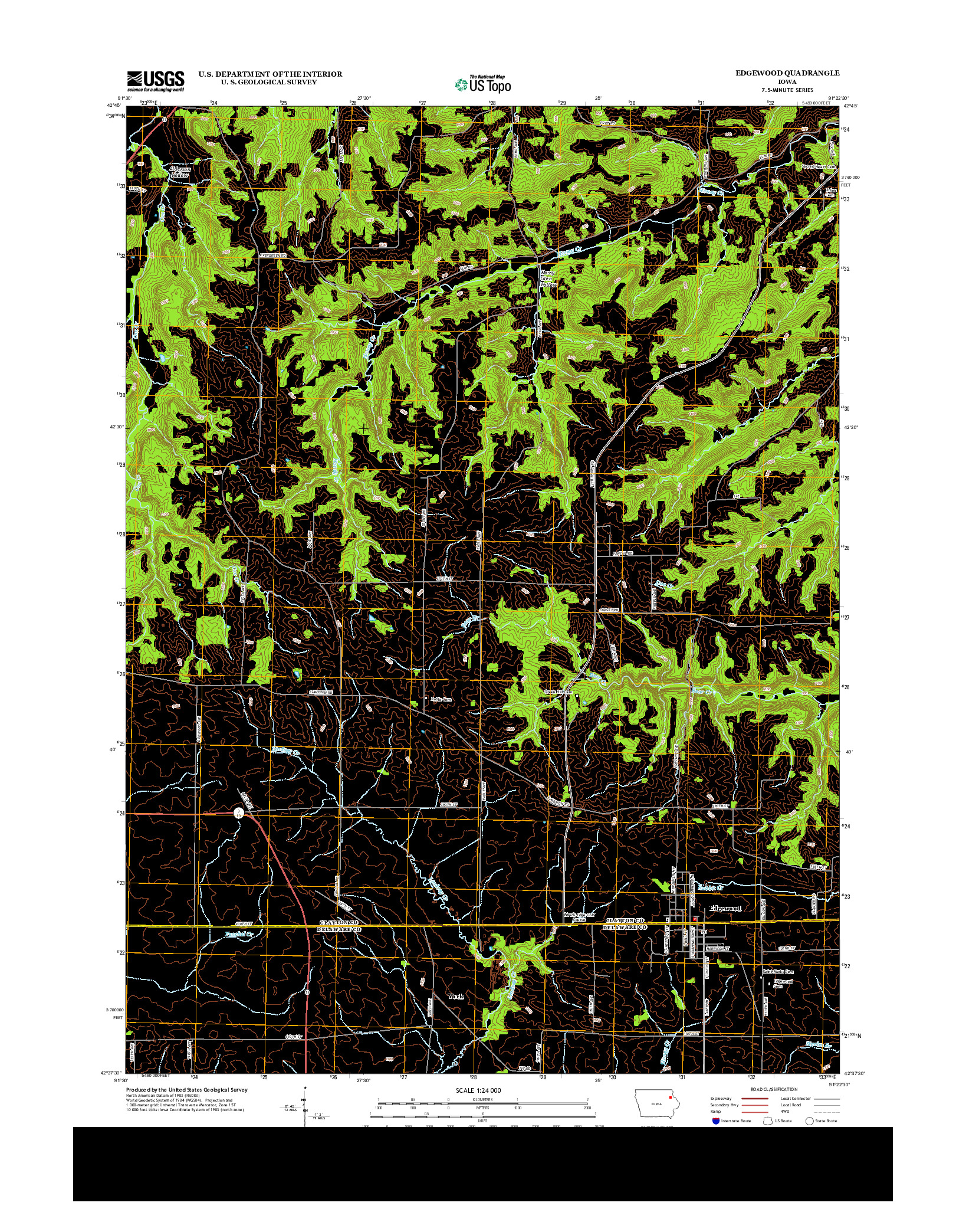 USGS US TOPO 7.5-MINUTE MAP FOR EDGEWOOD, IA 2013