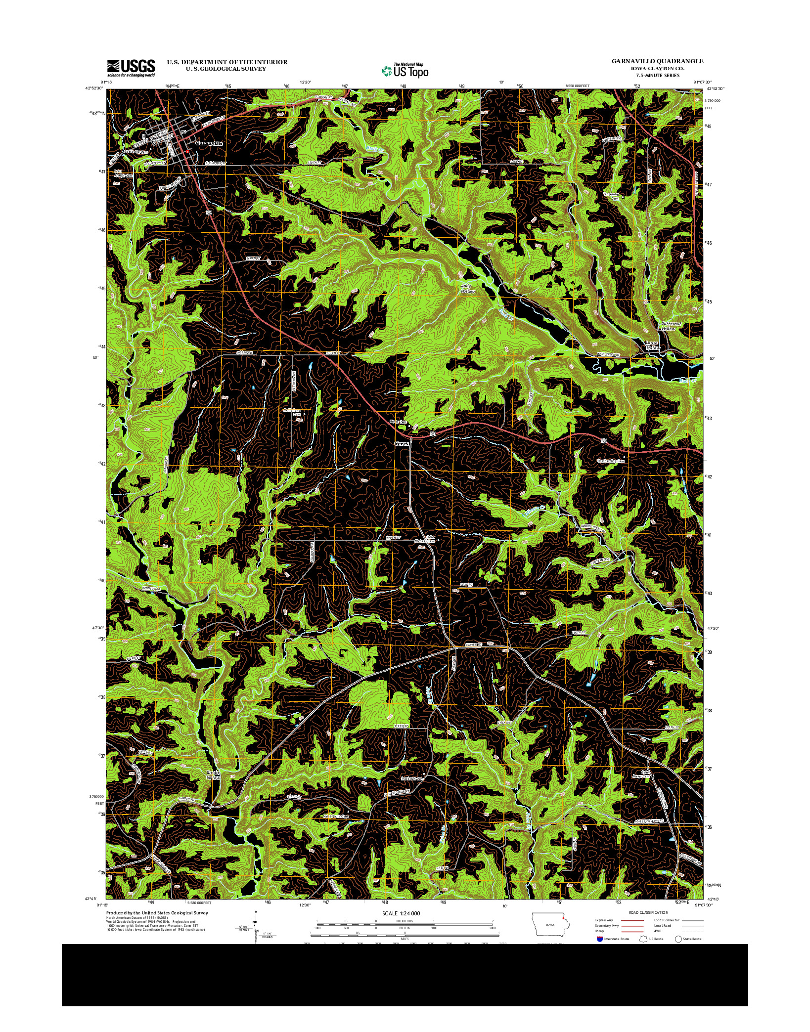 USGS US TOPO 7.5-MINUTE MAP FOR GARNAVILLO, IA 2013