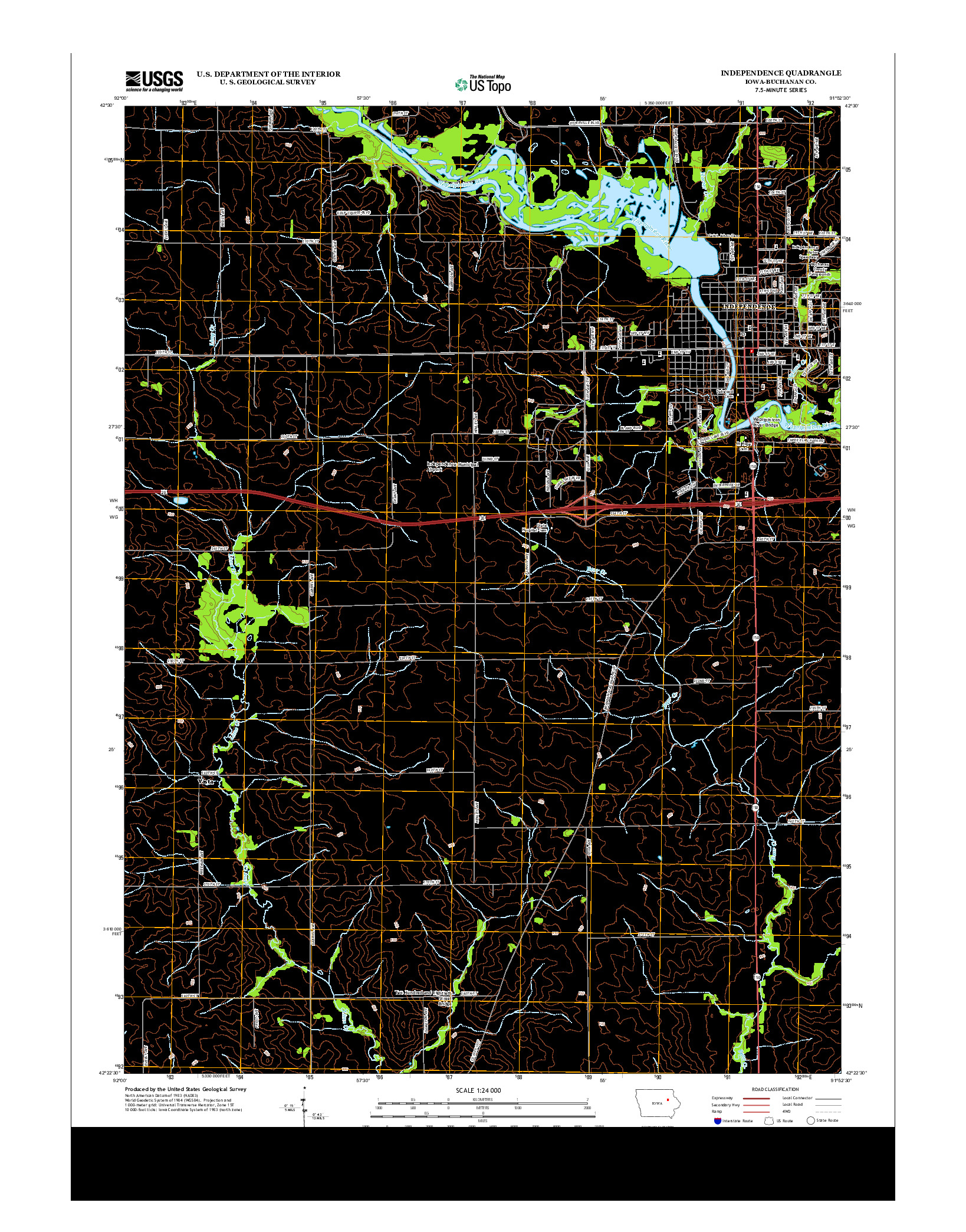 USGS US TOPO 7.5-MINUTE MAP FOR INDEPENDENCE, IA 2013