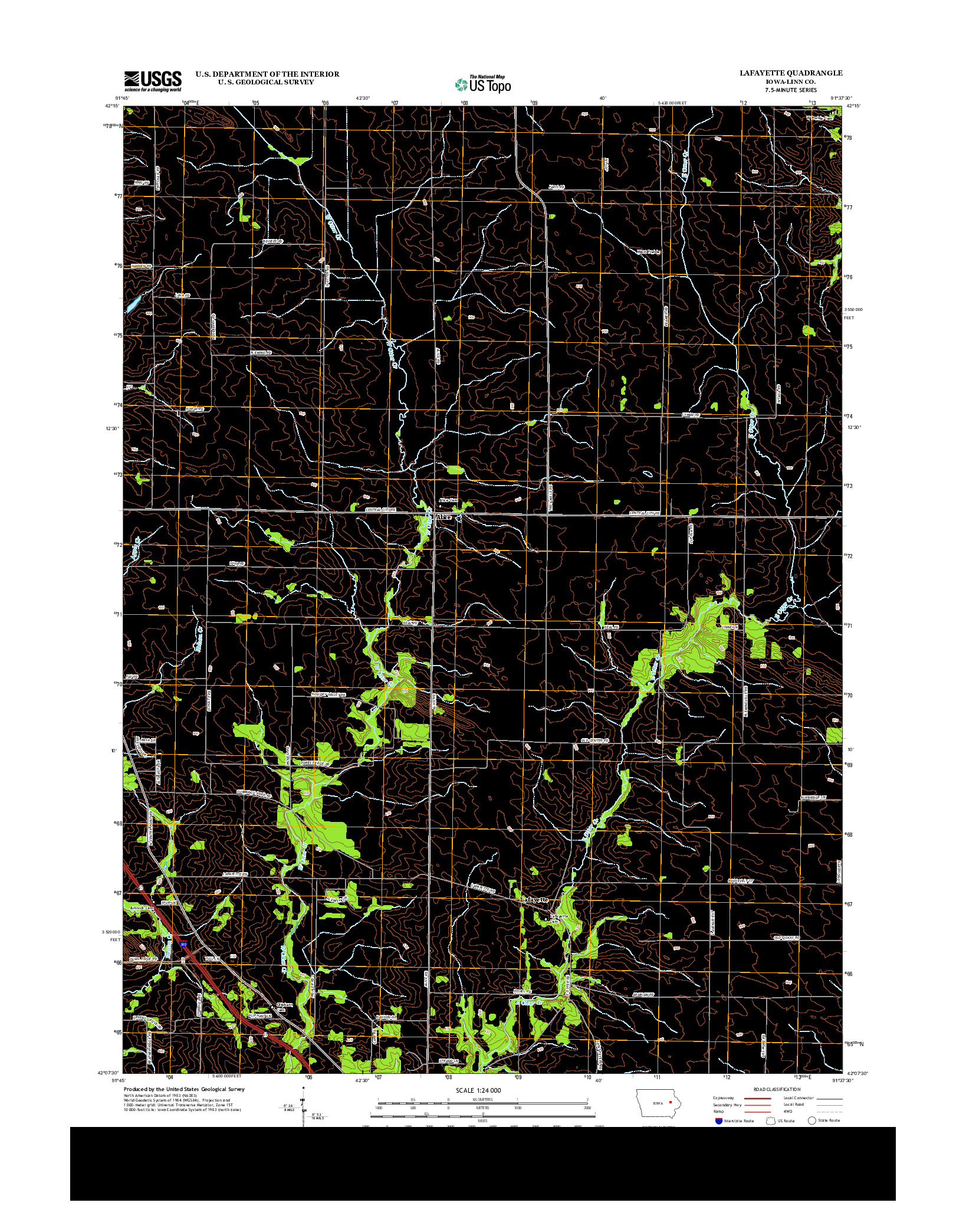 USGS US TOPO 7.5-MINUTE MAP FOR LAFAYETTE, IA 2013