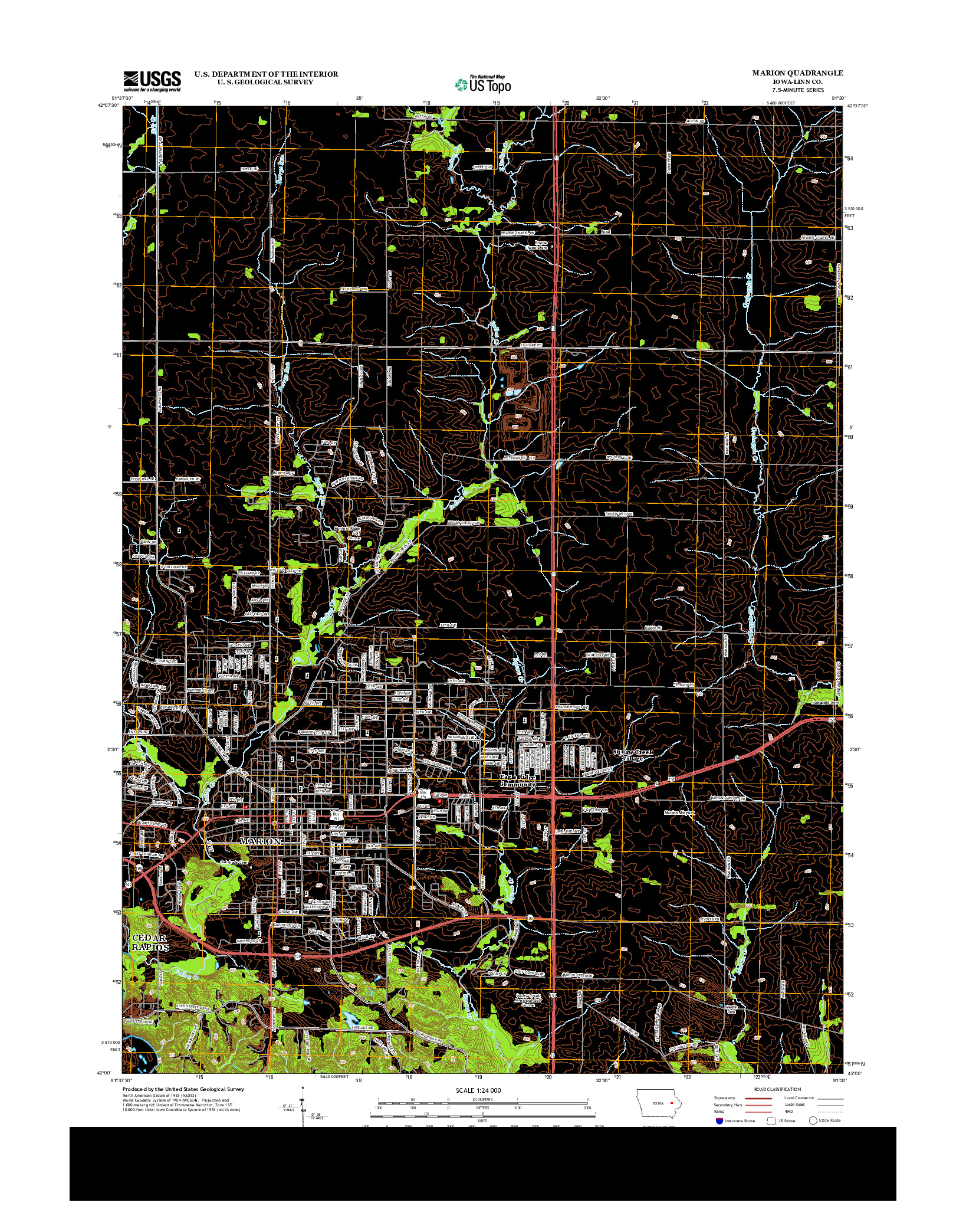 USGS US TOPO 7.5-MINUTE MAP FOR MARION, IA 2013