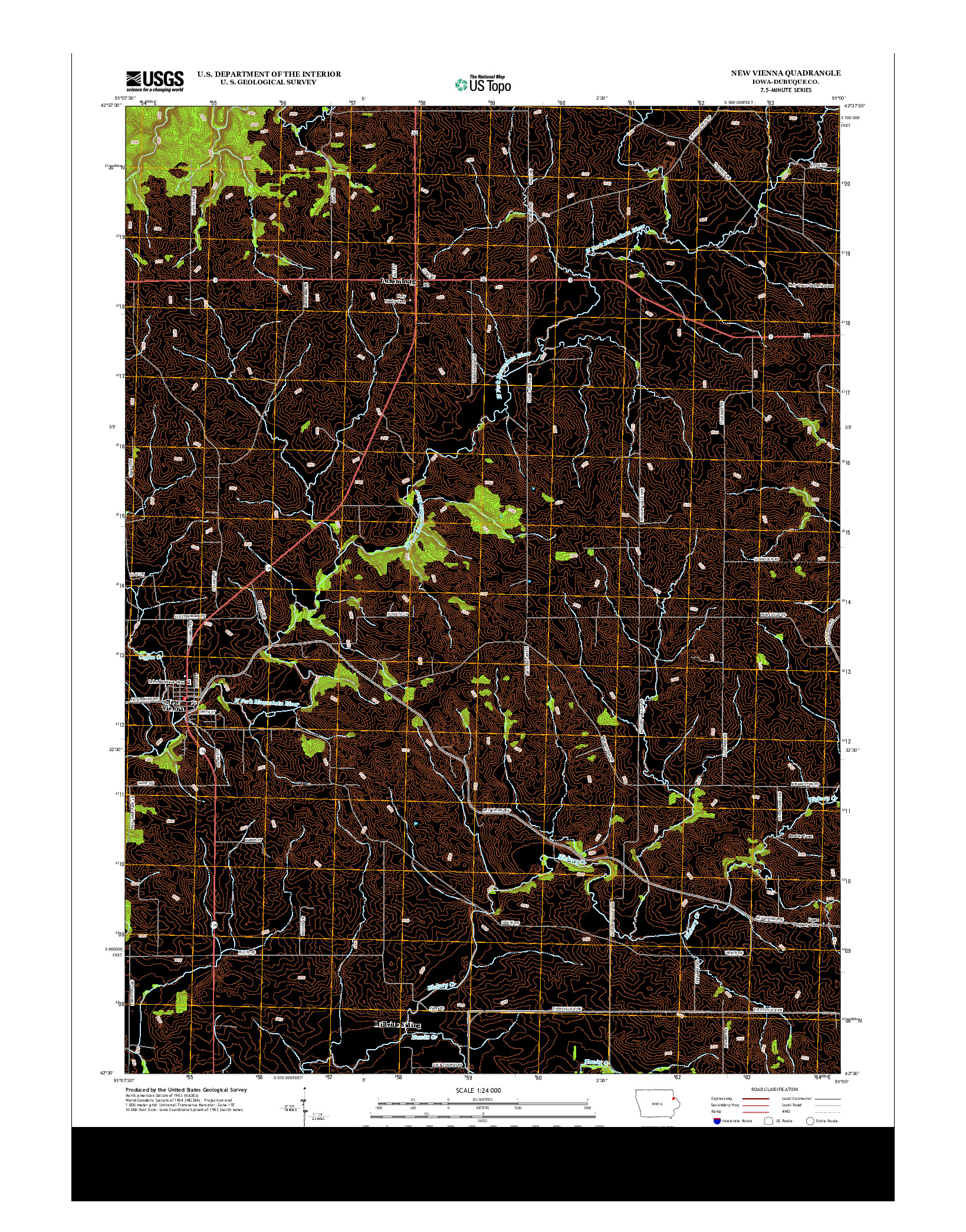 USGS US TOPO 7.5-MINUTE MAP FOR NEW VIENNA, IA 2013