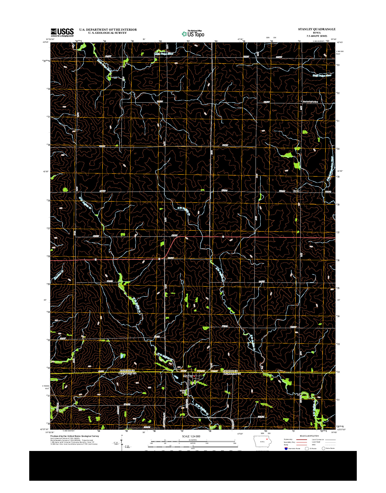 USGS US TOPO 7.5-MINUTE MAP FOR STANLEY, IA 2013