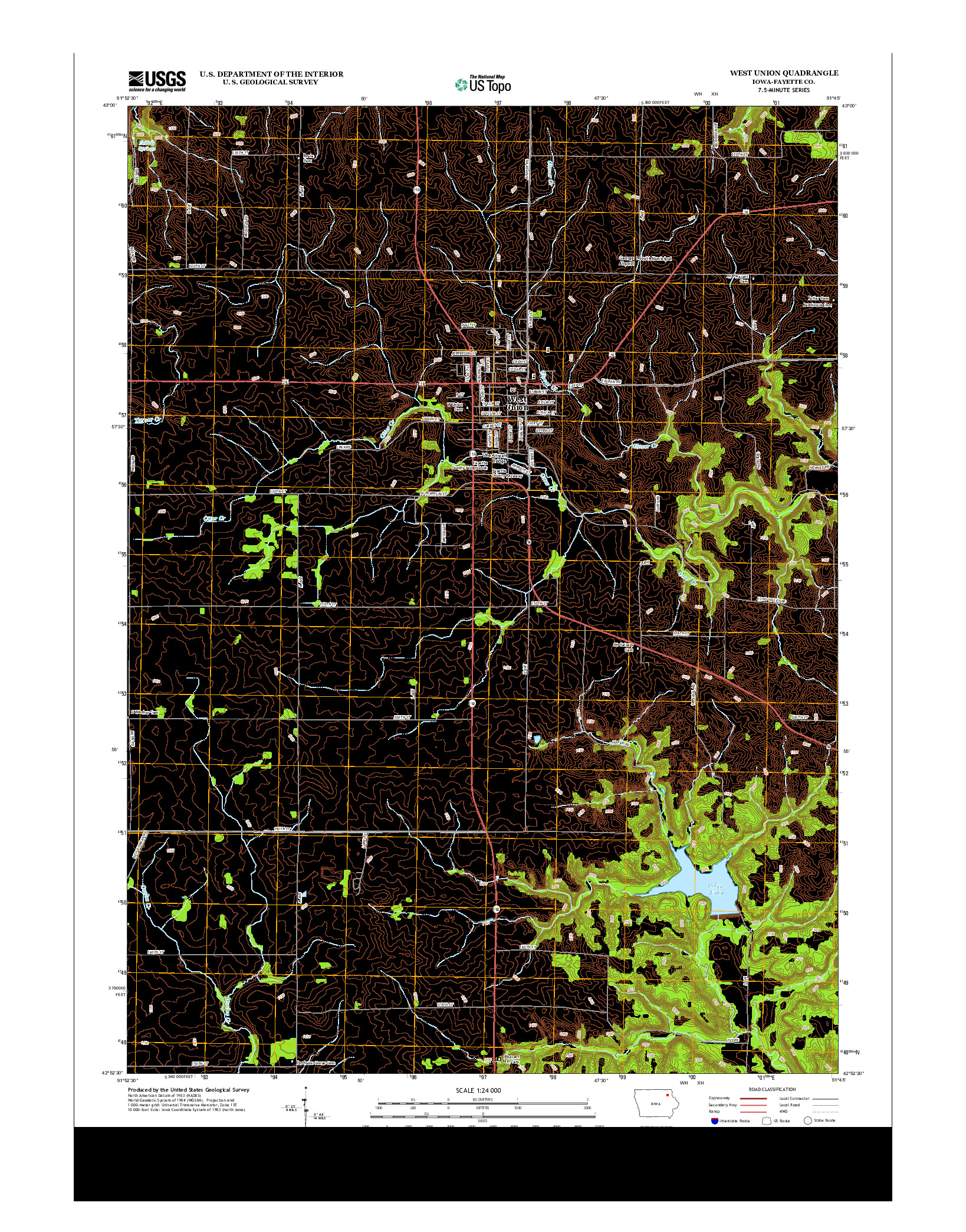 USGS US TOPO 7.5-MINUTE MAP FOR WEST UNION, IA 2013
