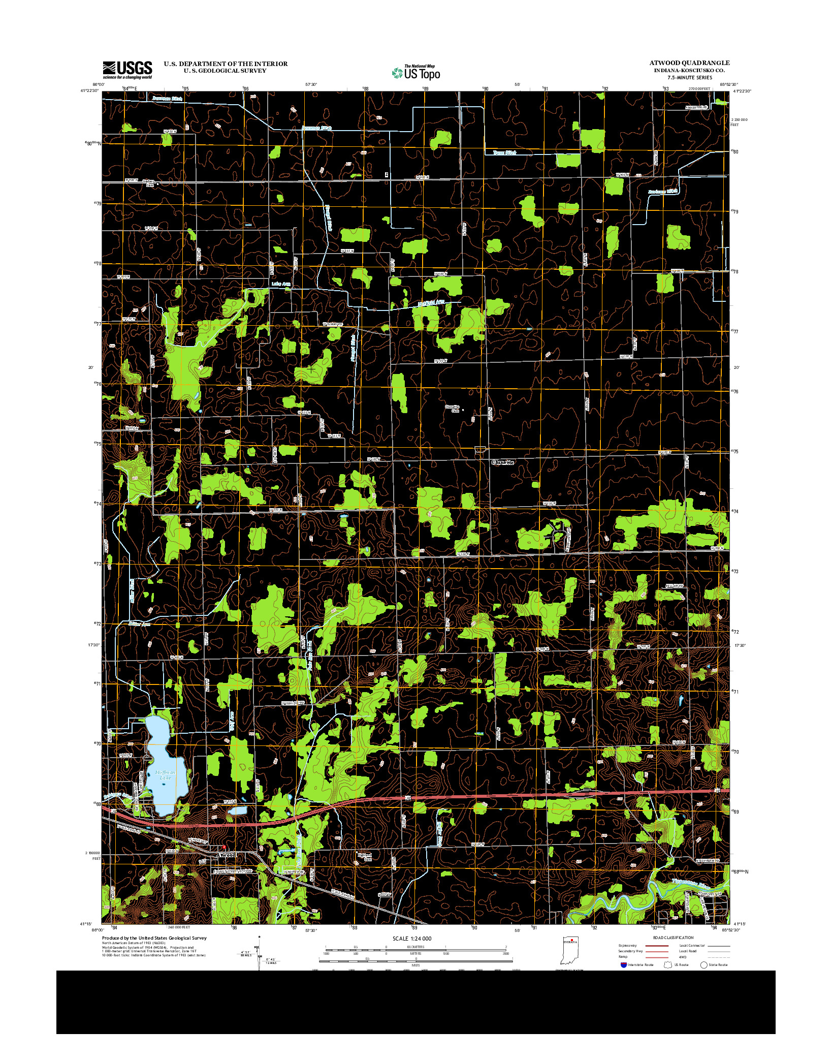 USGS US TOPO 7.5-MINUTE MAP FOR ATWOOD, IN 2013