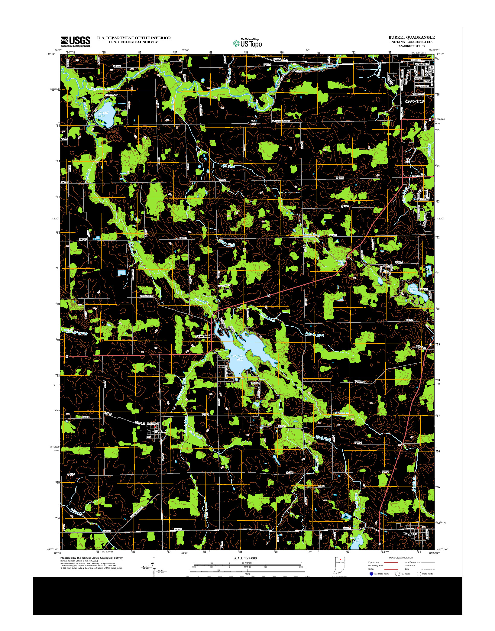 USGS US TOPO 7.5-MINUTE MAP FOR BURKET, IN 2013