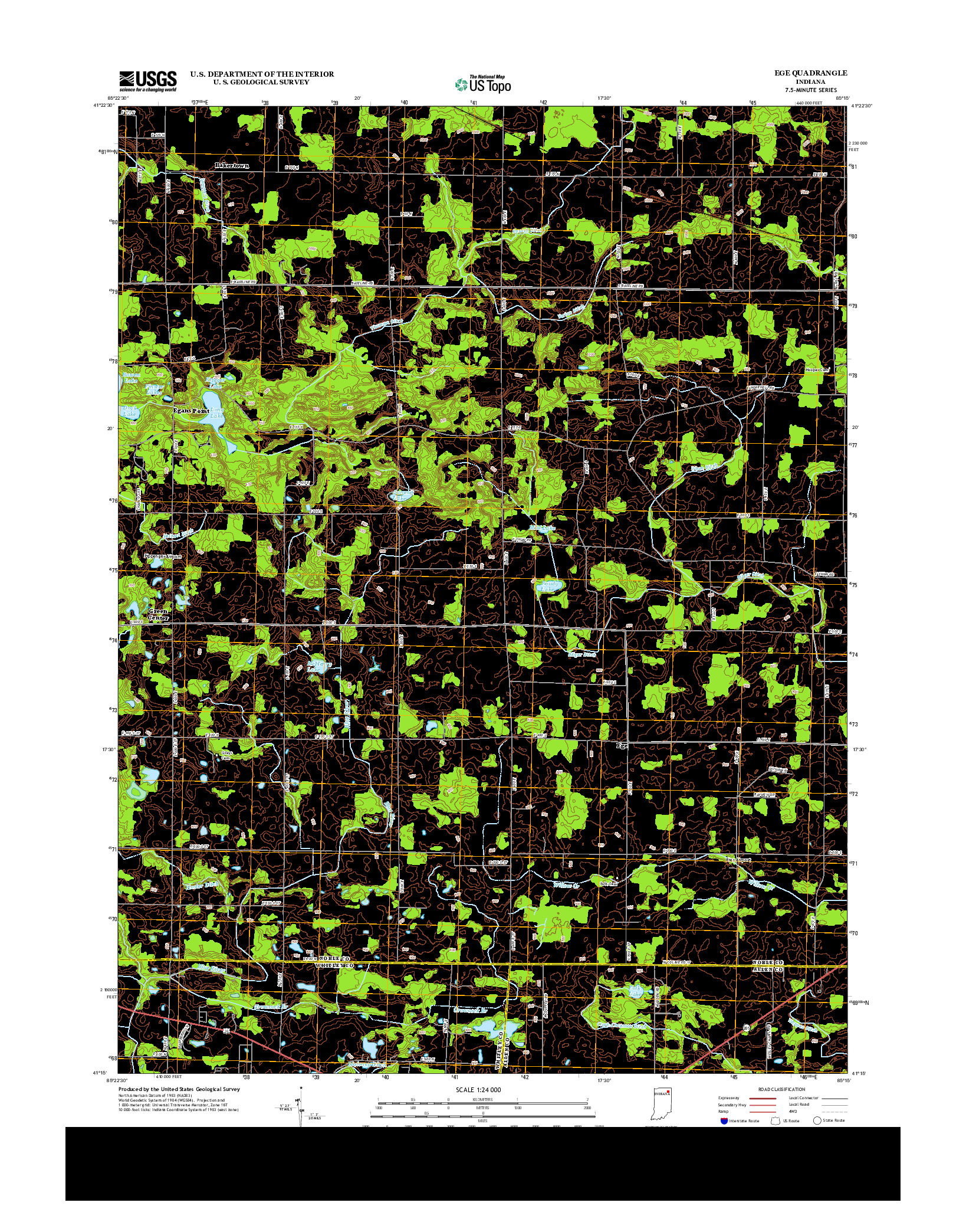 USGS US TOPO 7.5-MINUTE MAP FOR EGE, IN 2013