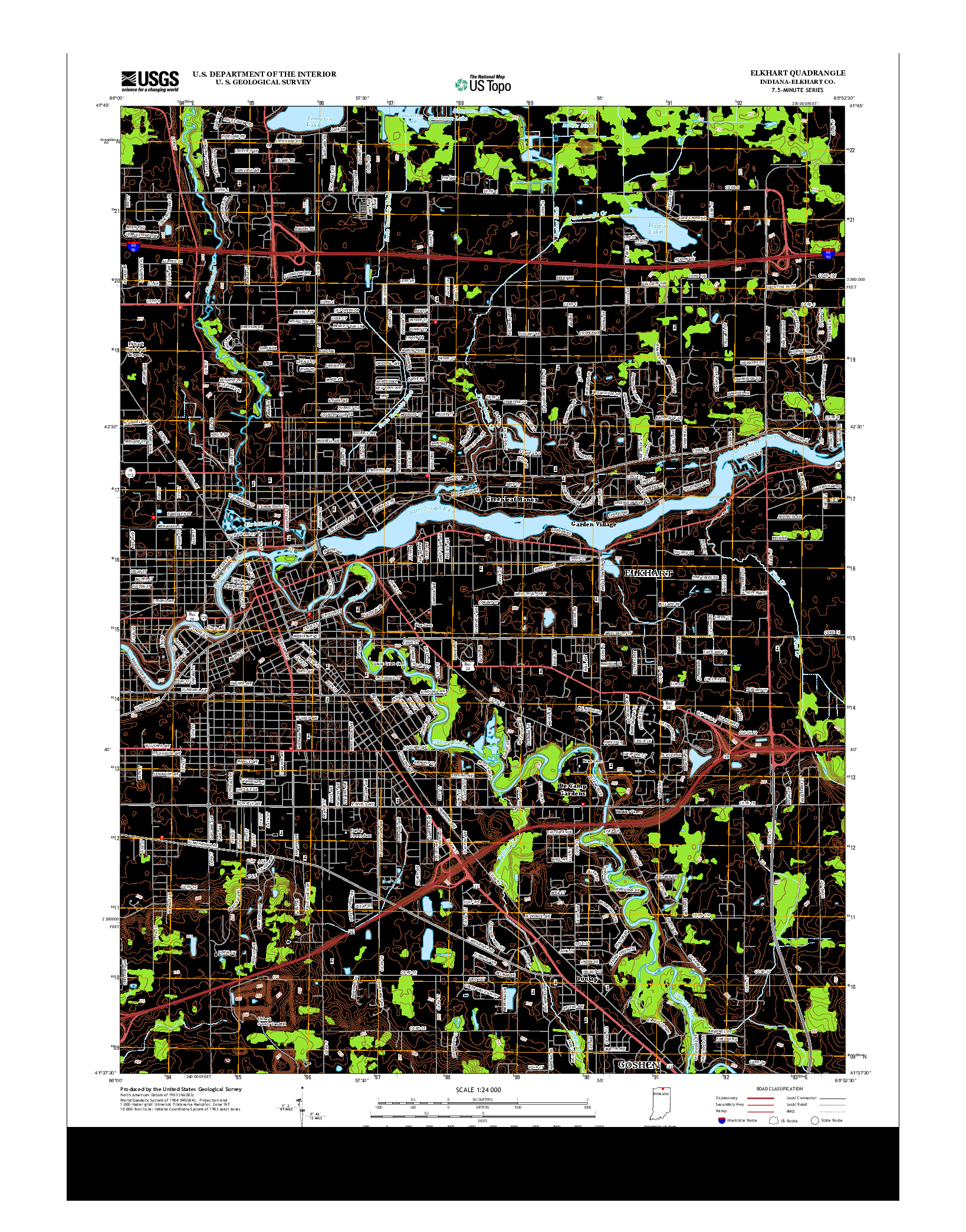 USGS US TOPO 7.5-MINUTE MAP FOR ELKHART, IN 2013