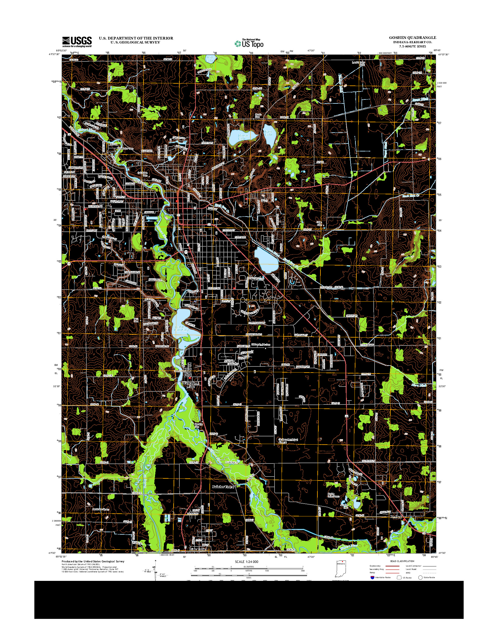 USGS US TOPO 7.5-MINUTE MAP FOR GOSHEN, IN 2013