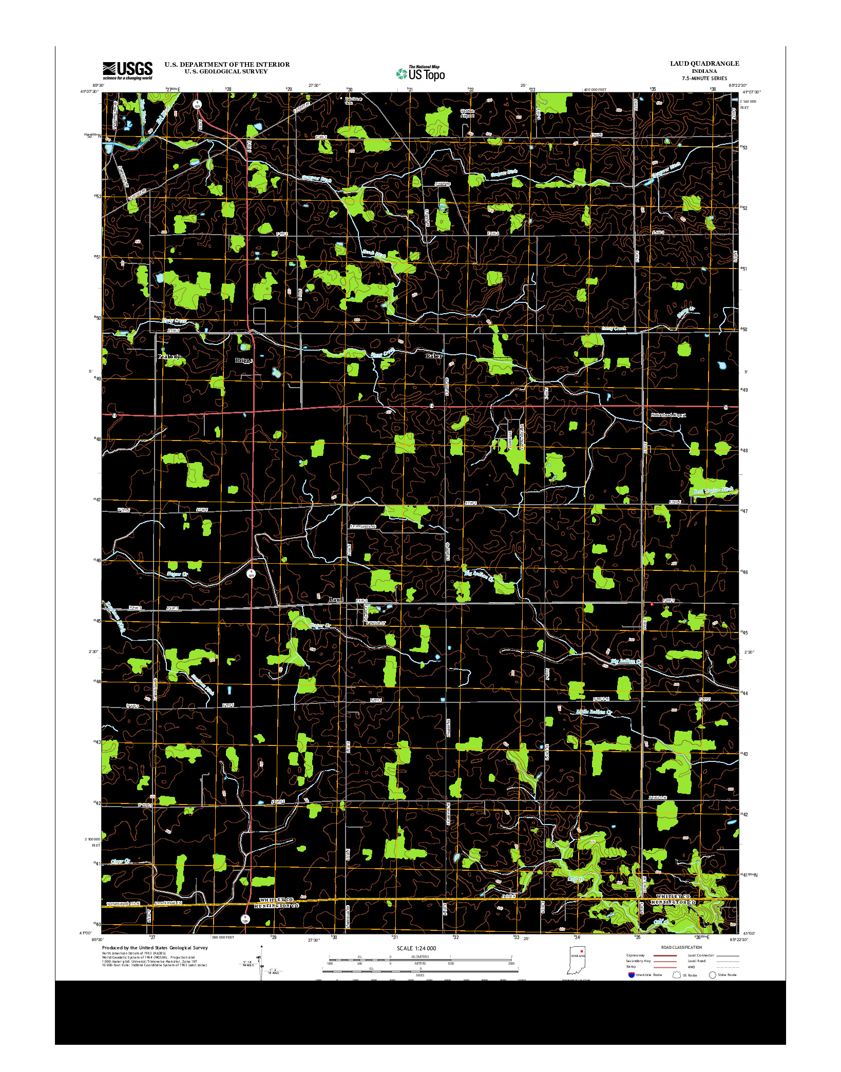 USGS US TOPO 7.5-MINUTE MAP FOR LAUD, IN 2013