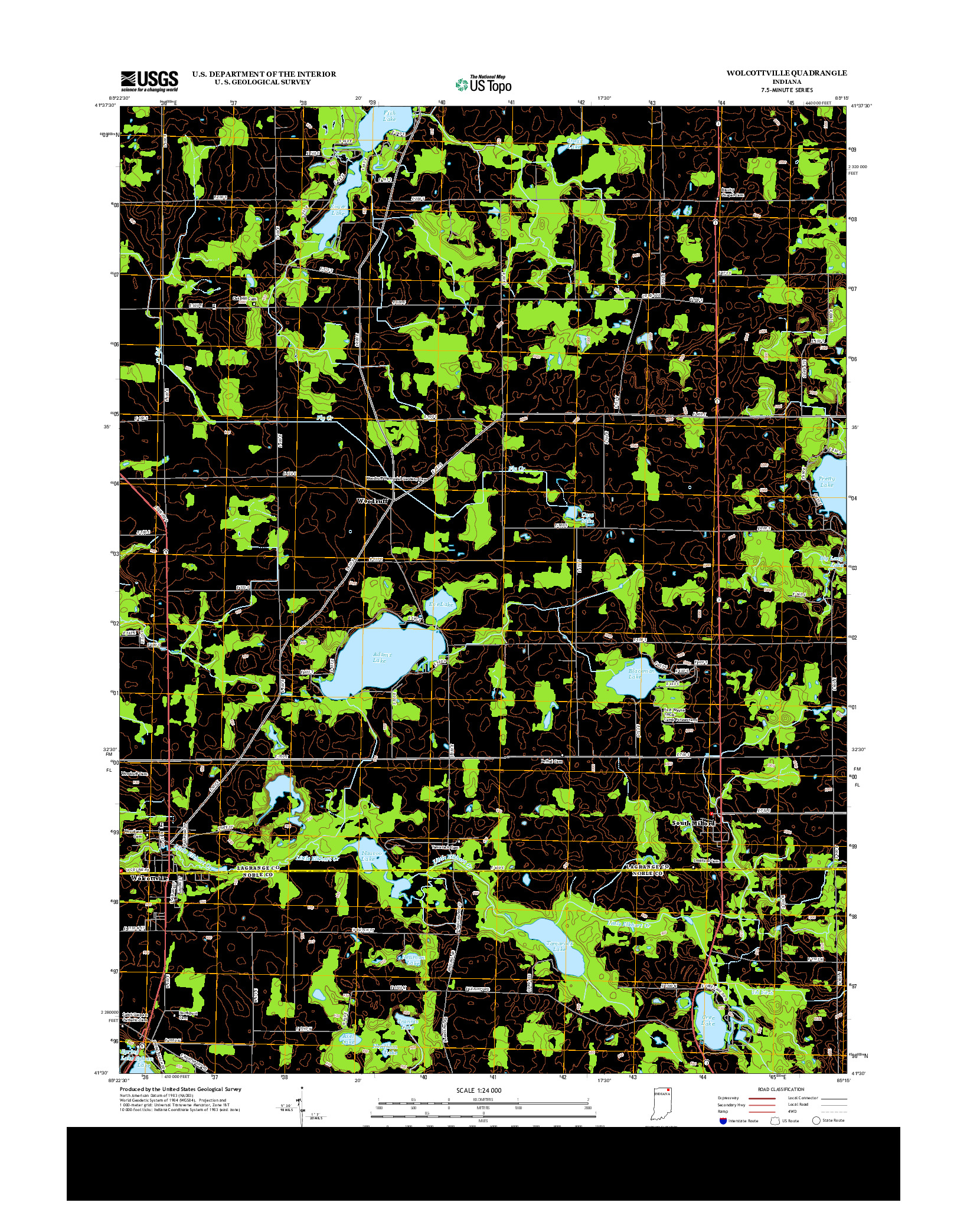 USGS US TOPO 7.5-MINUTE MAP FOR WOLCOTTVILLE, IN 2013