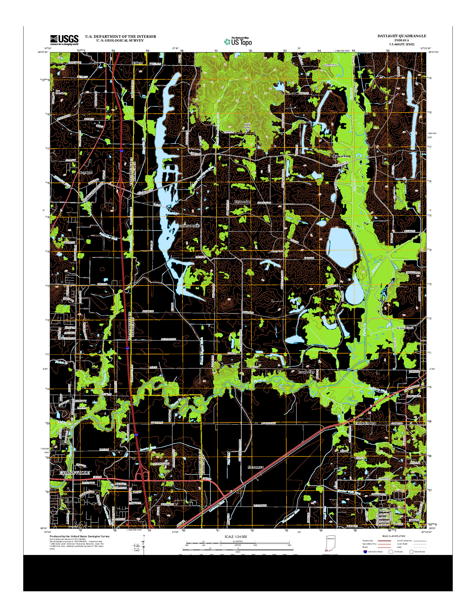 USGS US TOPO 7.5-MINUTE MAP FOR DAYLIGHT, IN 2013