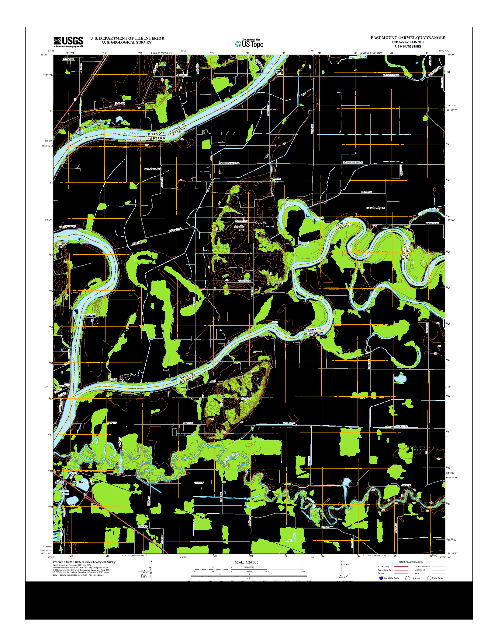 USGS US TOPO 7.5-MINUTE MAP FOR EAST MOUNT CARMEL, IN-IL 2013
