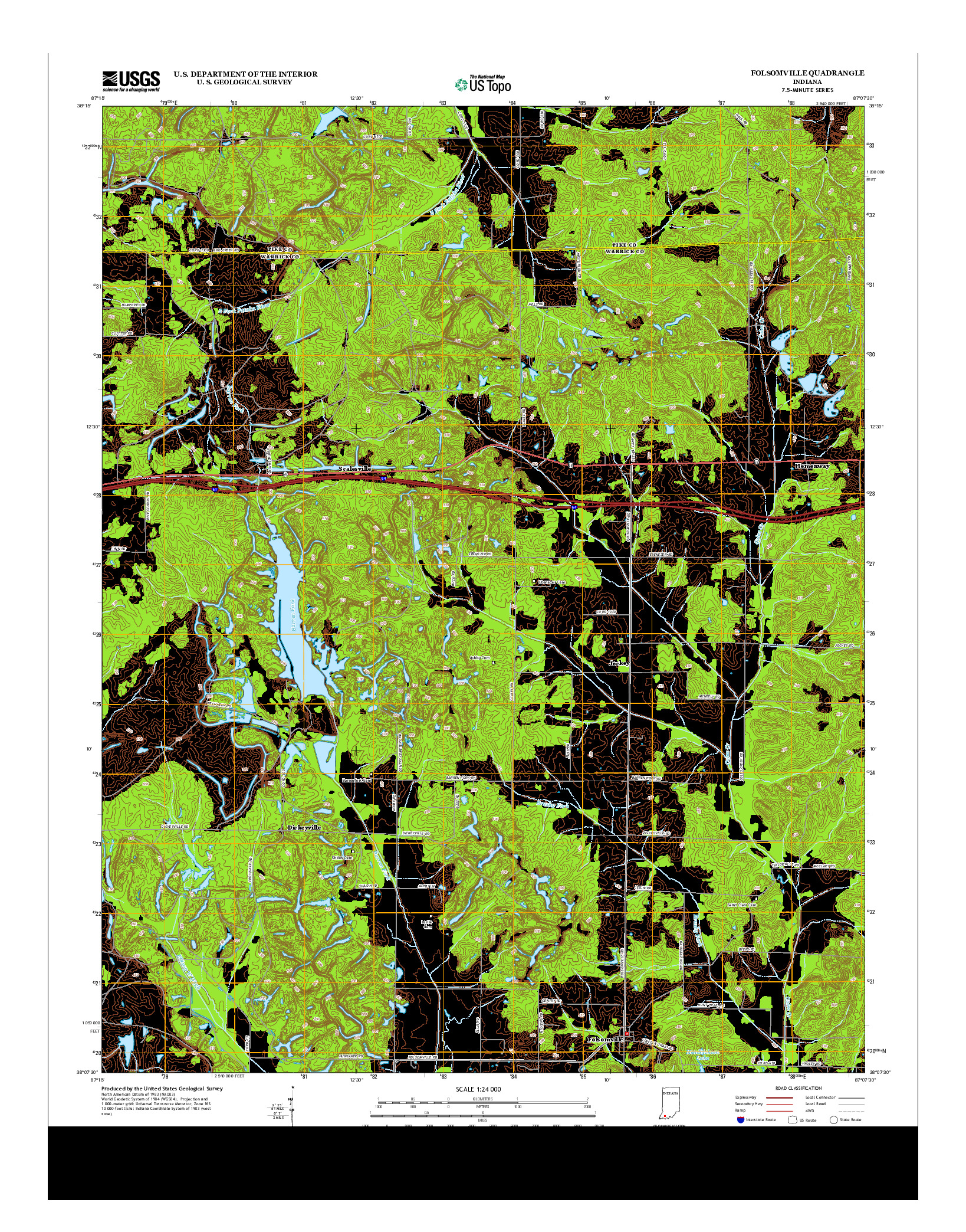 USGS US TOPO 7.5-MINUTE MAP FOR FOLSOMVILLE, IN 2013