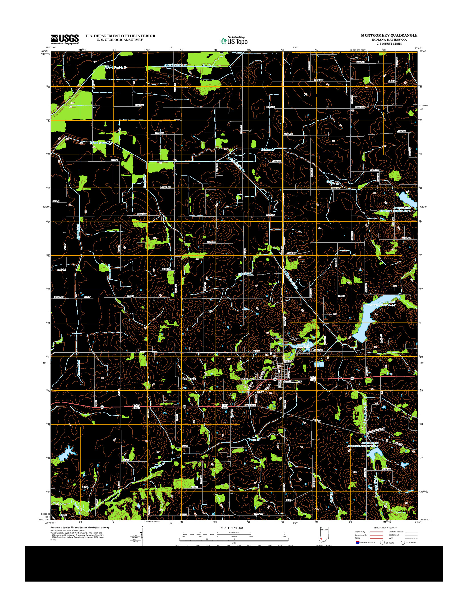 USGS US TOPO 7.5-MINUTE MAP FOR MONTGOMERY, IN 2013