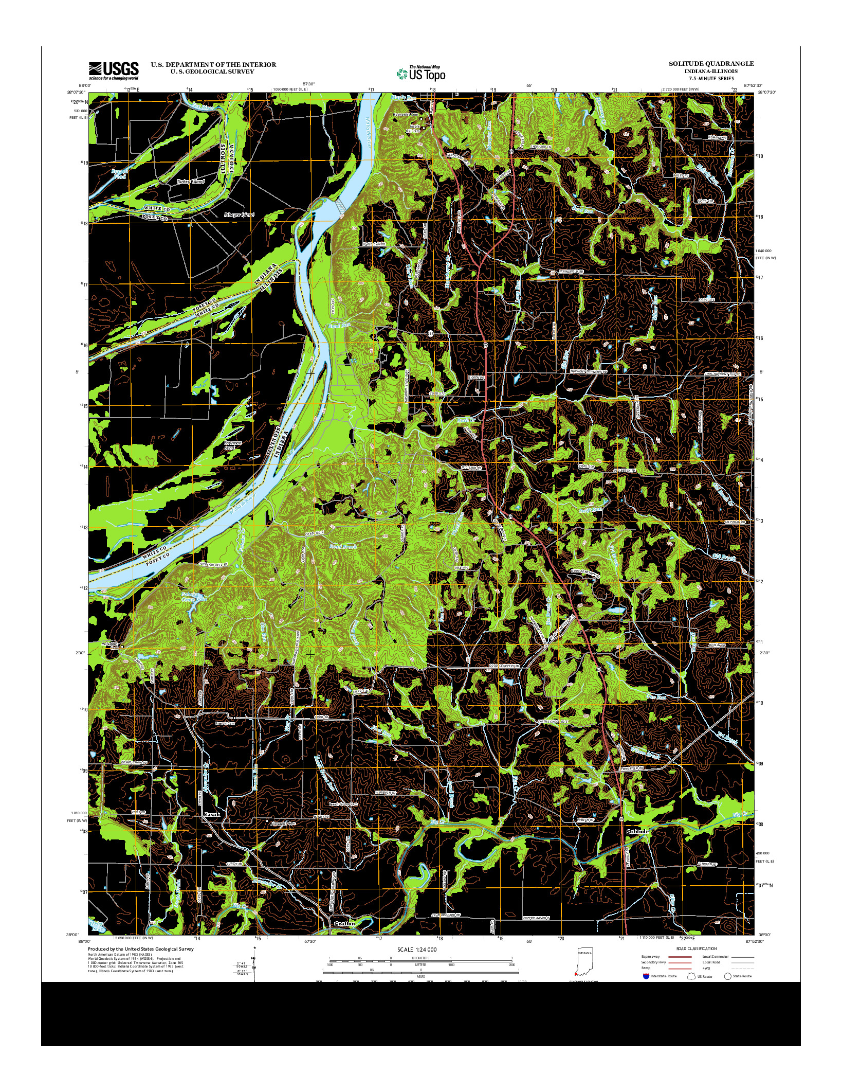 USGS US TOPO 7.5-MINUTE MAP FOR SOLITUDE, IN-IL 2013