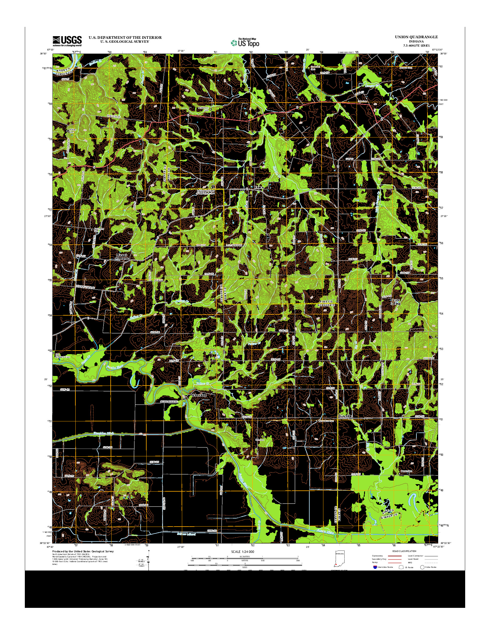 USGS US TOPO 7.5-MINUTE MAP FOR UNION, IN 2013