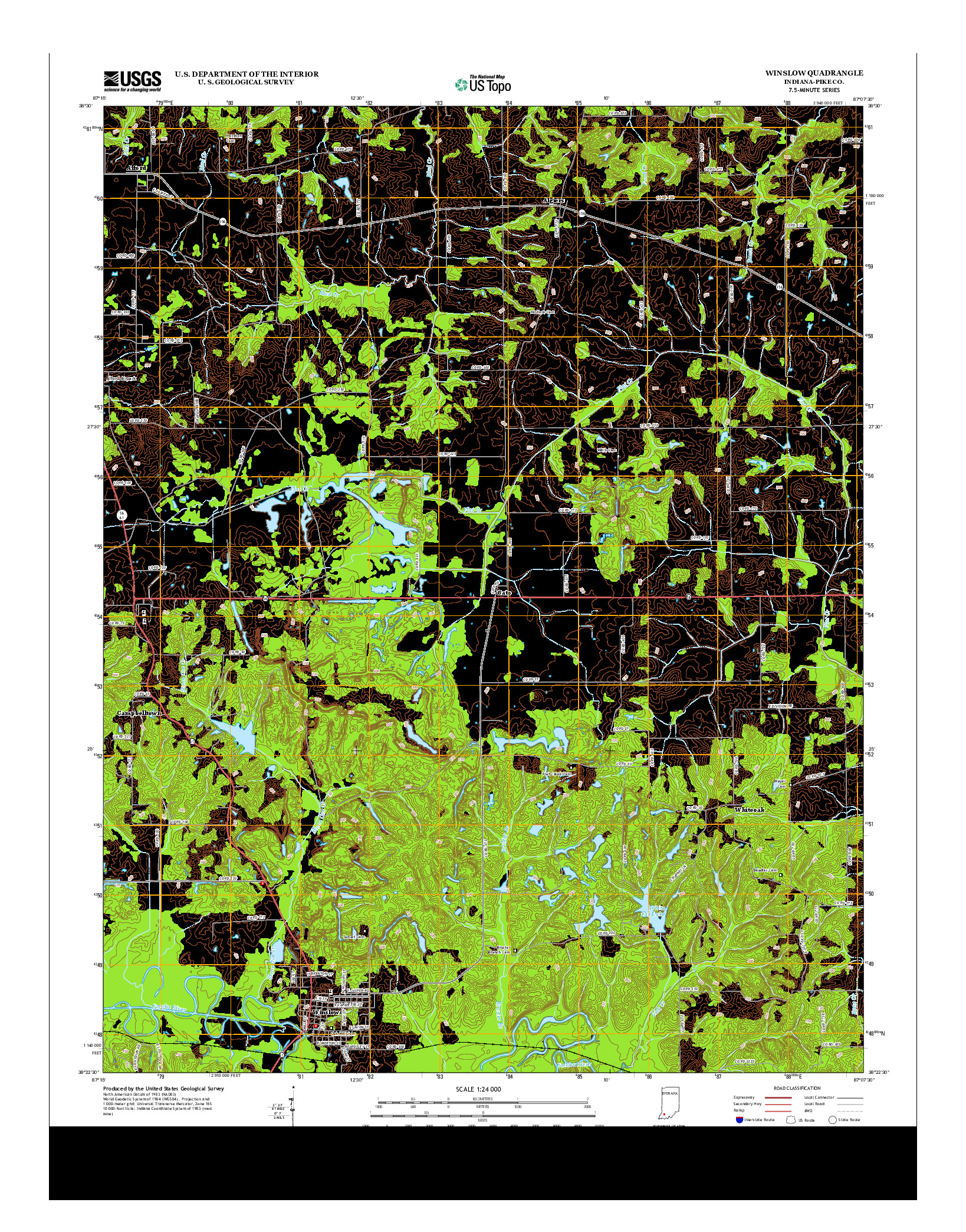 USGS US TOPO 7.5-MINUTE MAP FOR WINSLOW, IN 2013