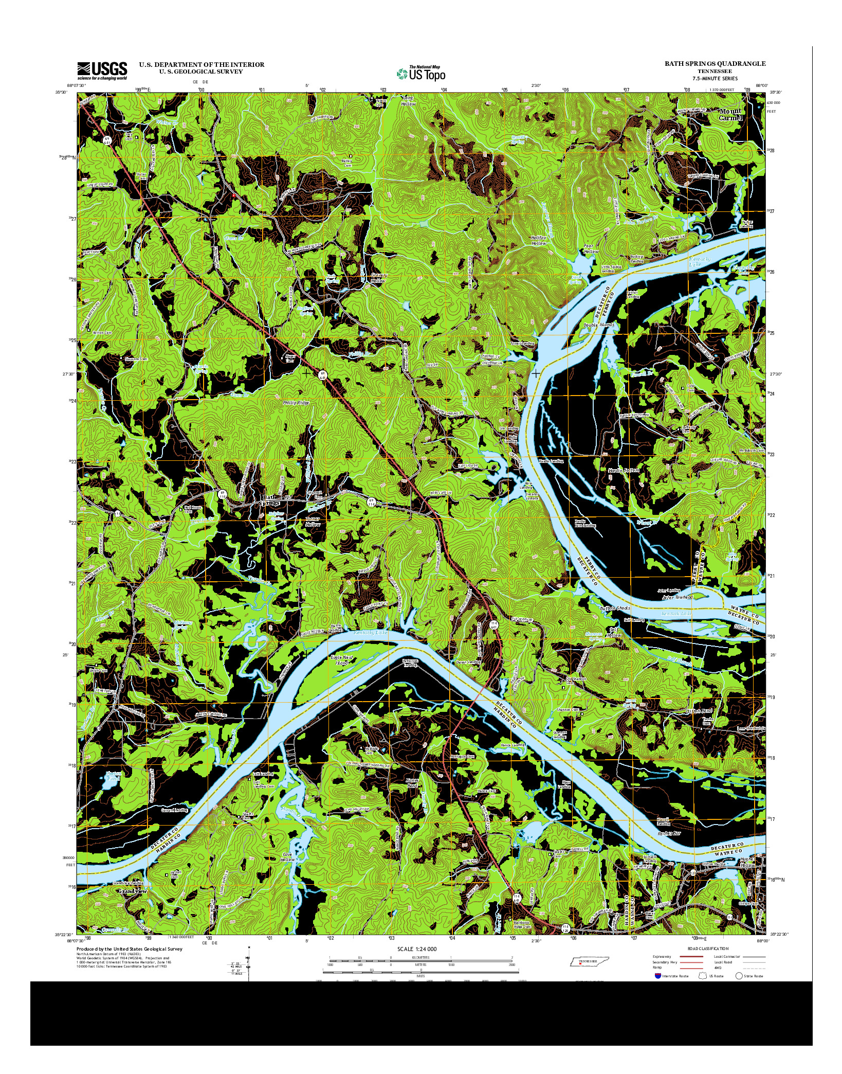 USGS US TOPO 7.5-MINUTE MAP FOR BATH SPRINGS, TN 2013