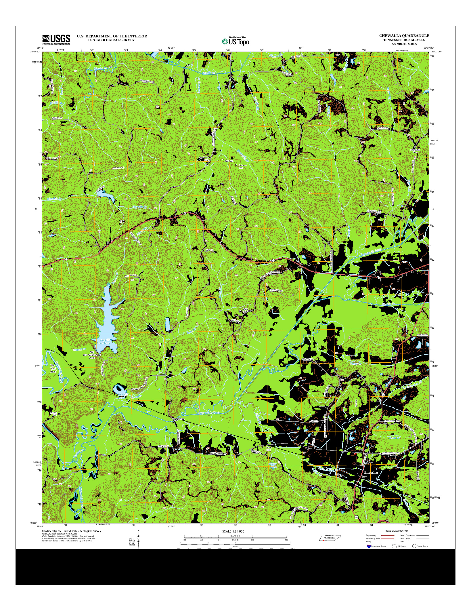 USGS US TOPO 7.5-MINUTE MAP FOR CHEWALLA, TN 2013