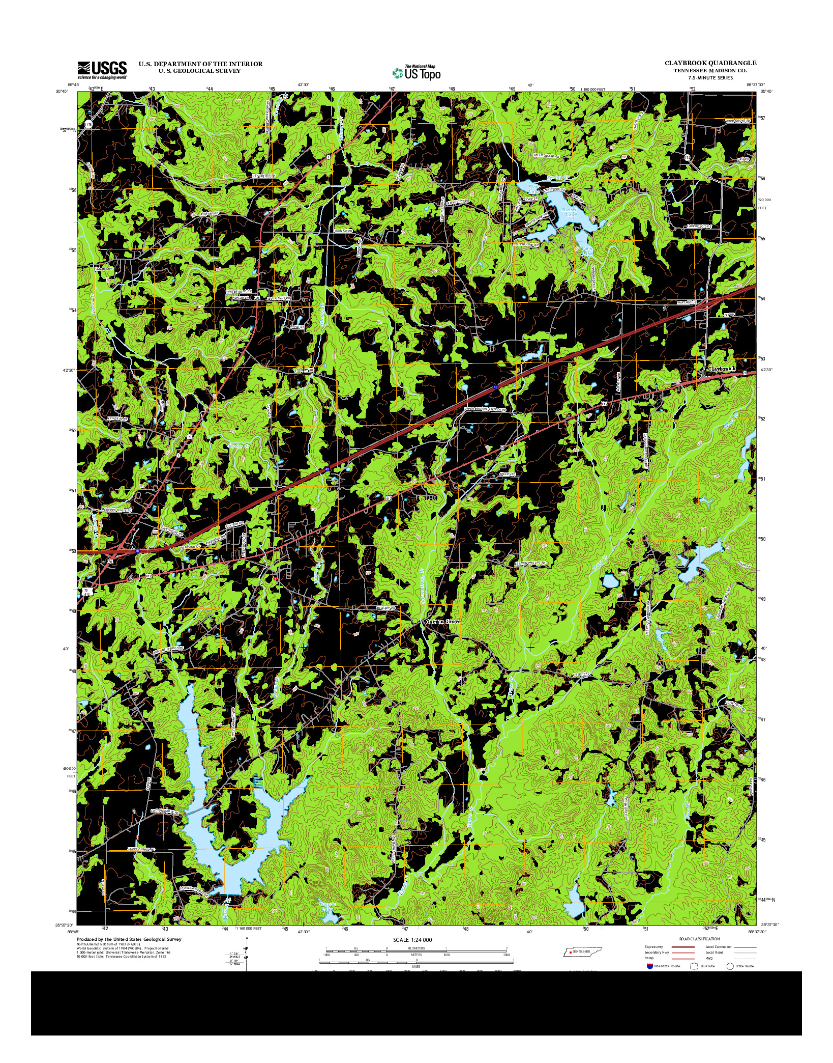USGS US TOPO 7.5-MINUTE MAP FOR CLAYBROOK, TN 2013