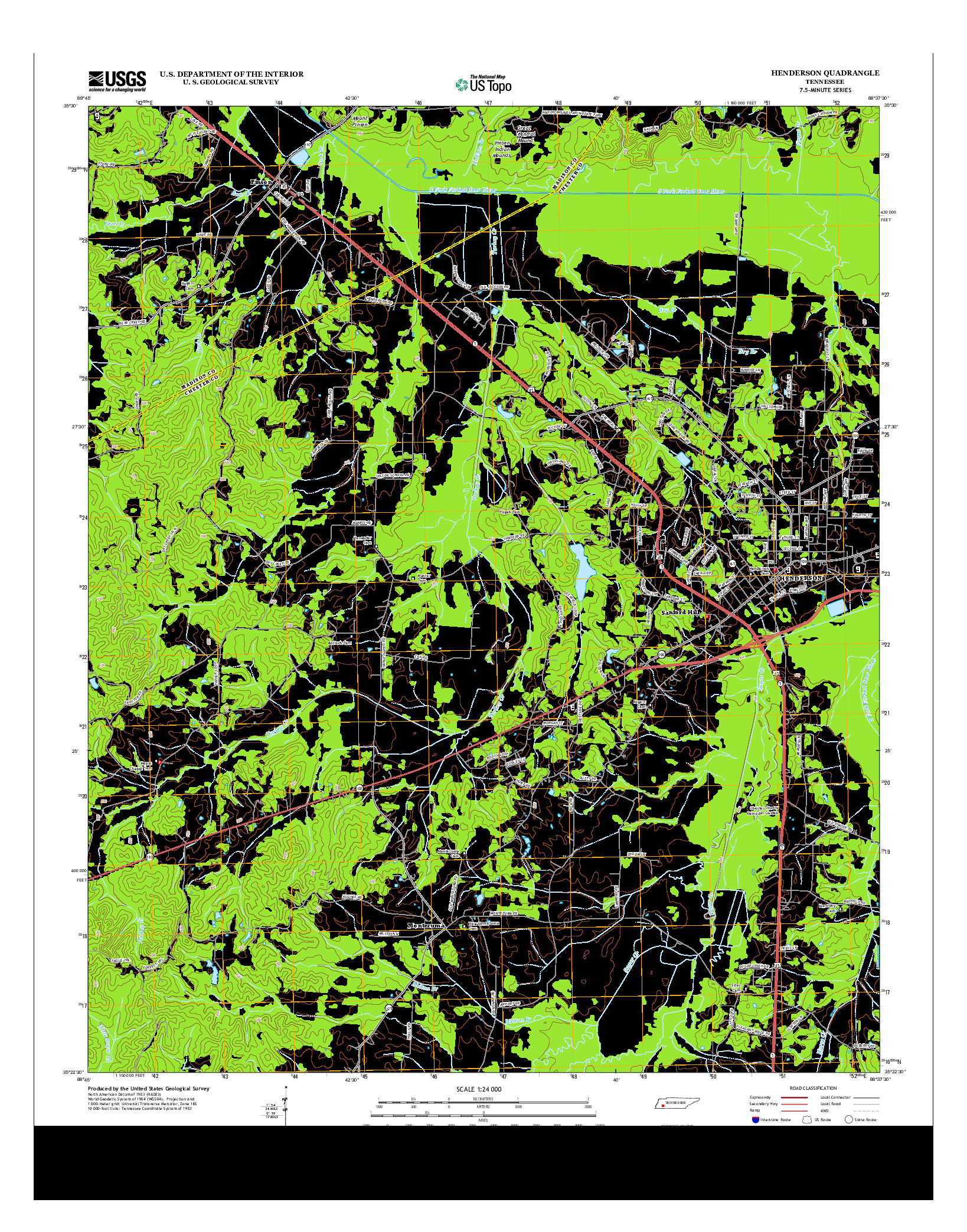 USGS US TOPO 7.5-MINUTE MAP FOR HENDERSON, TN 2013