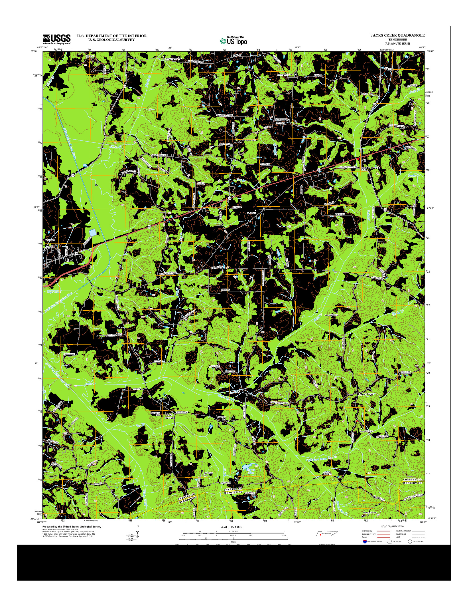 USGS US TOPO 7.5-MINUTE MAP FOR JACKS CREEK, TN 2013