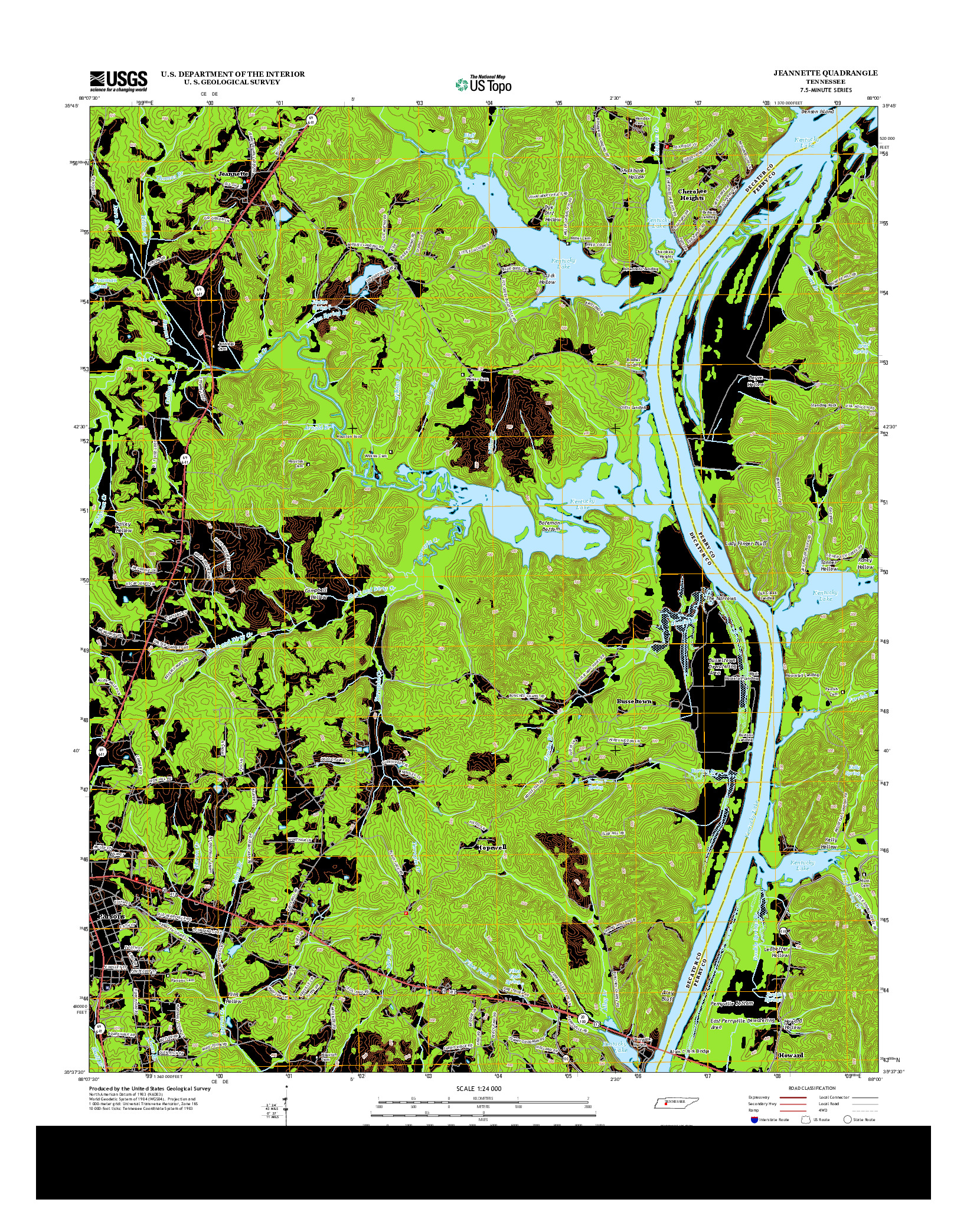 USGS US TOPO 7.5-MINUTE MAP FOR JEANNETTE, TN 2013