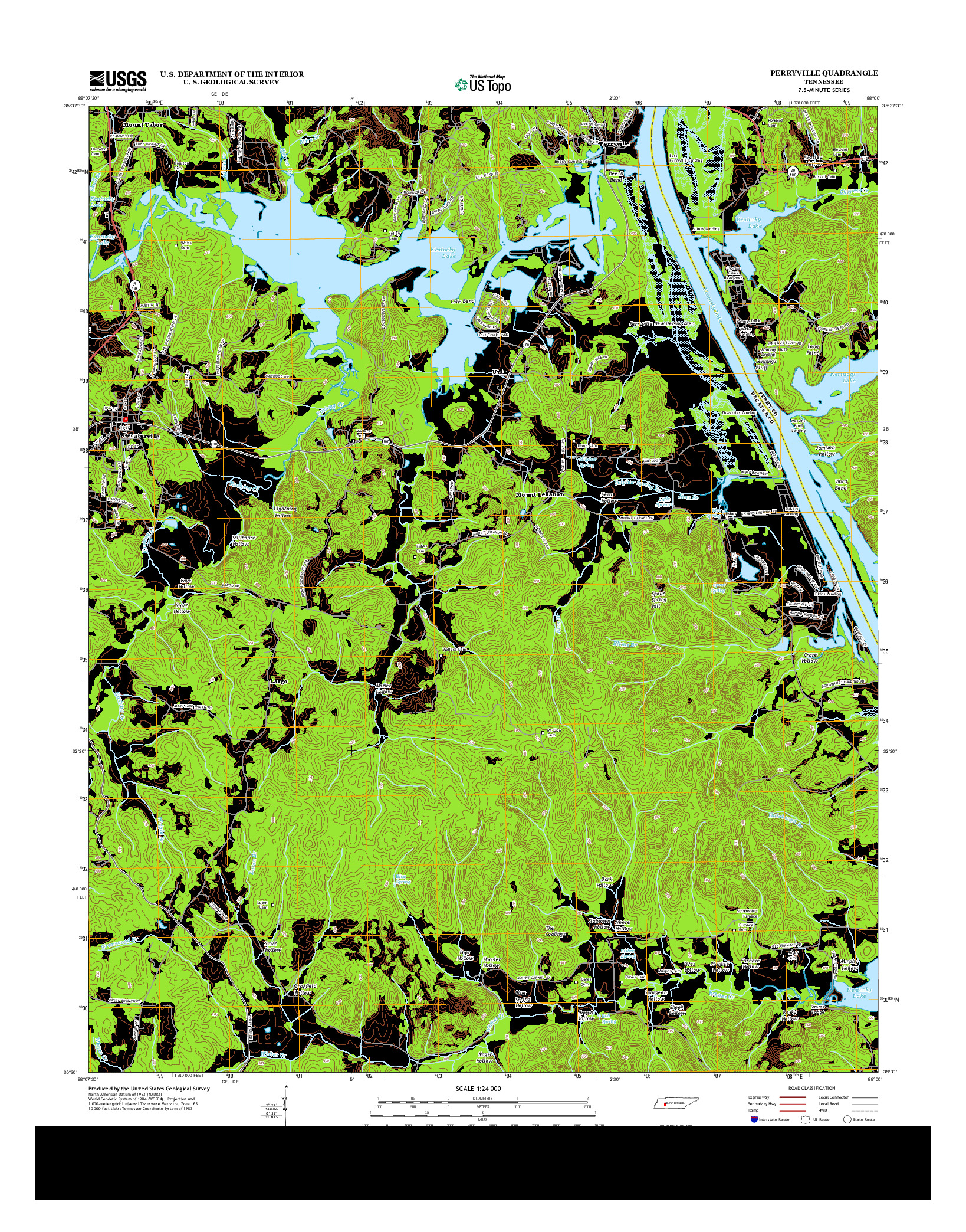 USGS US TOPO 7.5-MINUTE MAP FOR PERRYVILLE, TN 2013