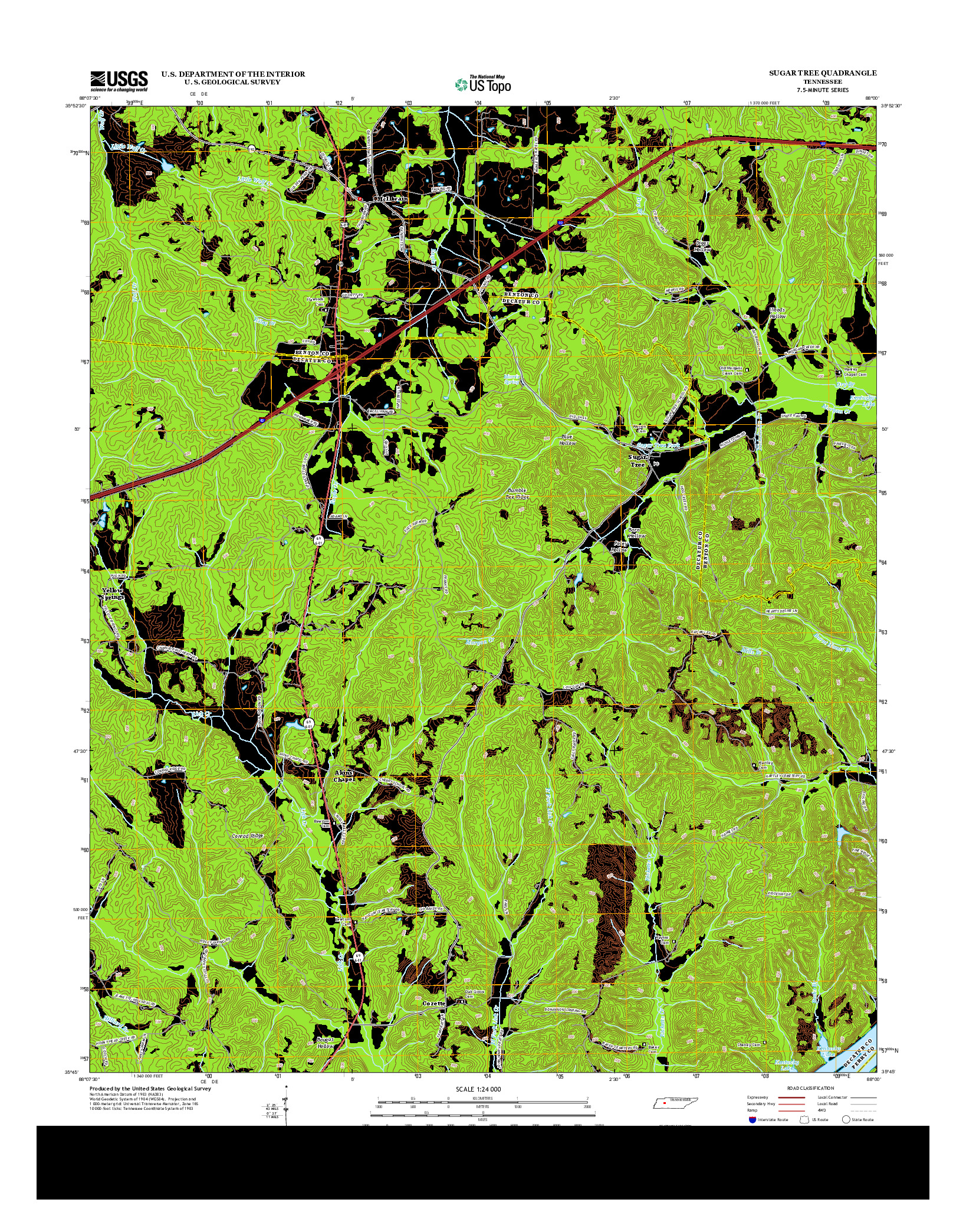 USGS US TOPO 7.5-MINUTE MAP FOR SUGAR TREE, TN 2013