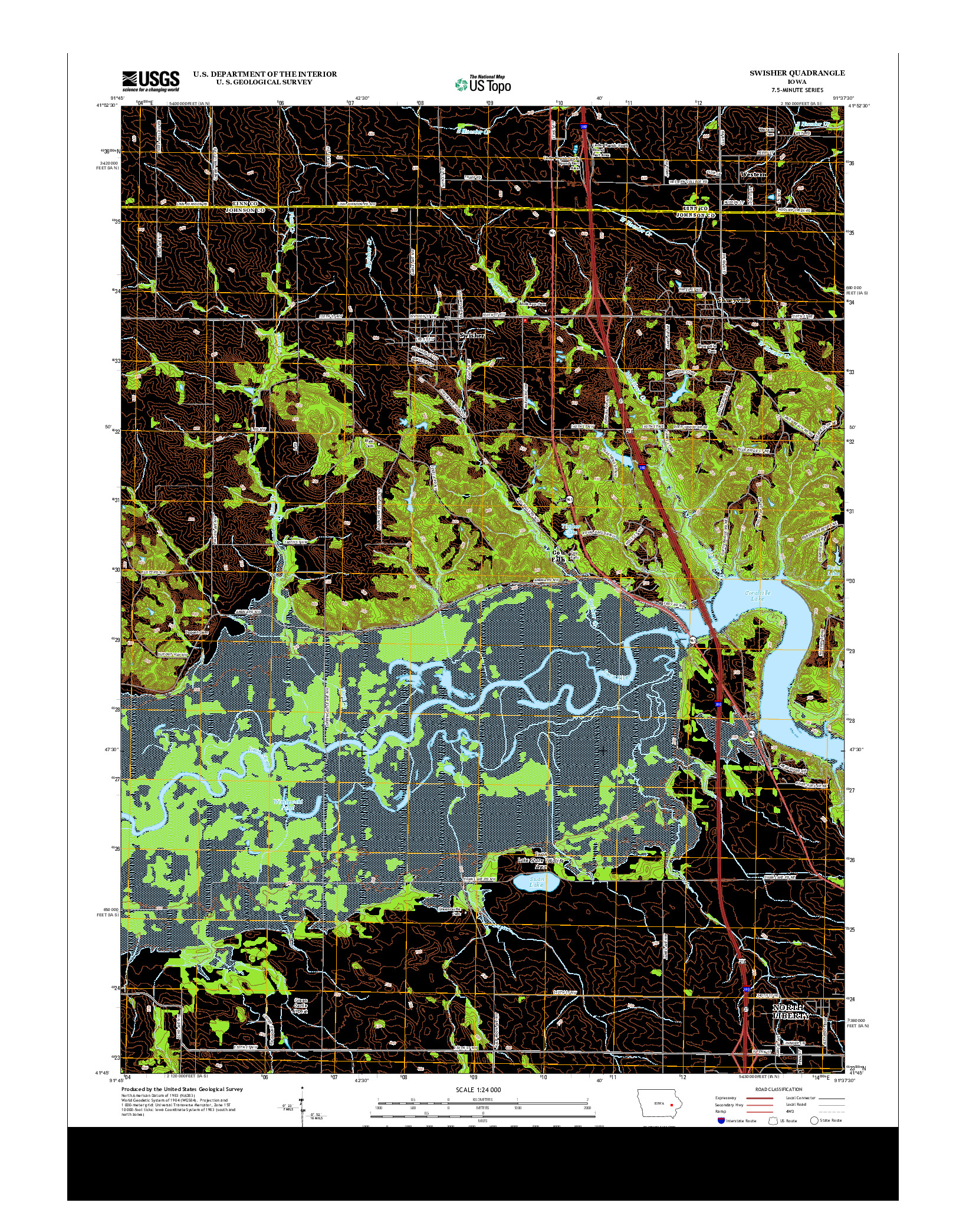 USGS US TOPO 7.5-MINUTE MAP FOR SWISHER, IA 2013