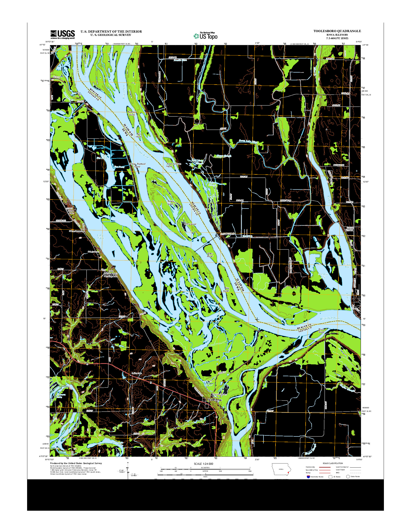 USGS US TOPO 7.5-MINUTE MAP FOR TOOLESBORO, IA-IL 2013