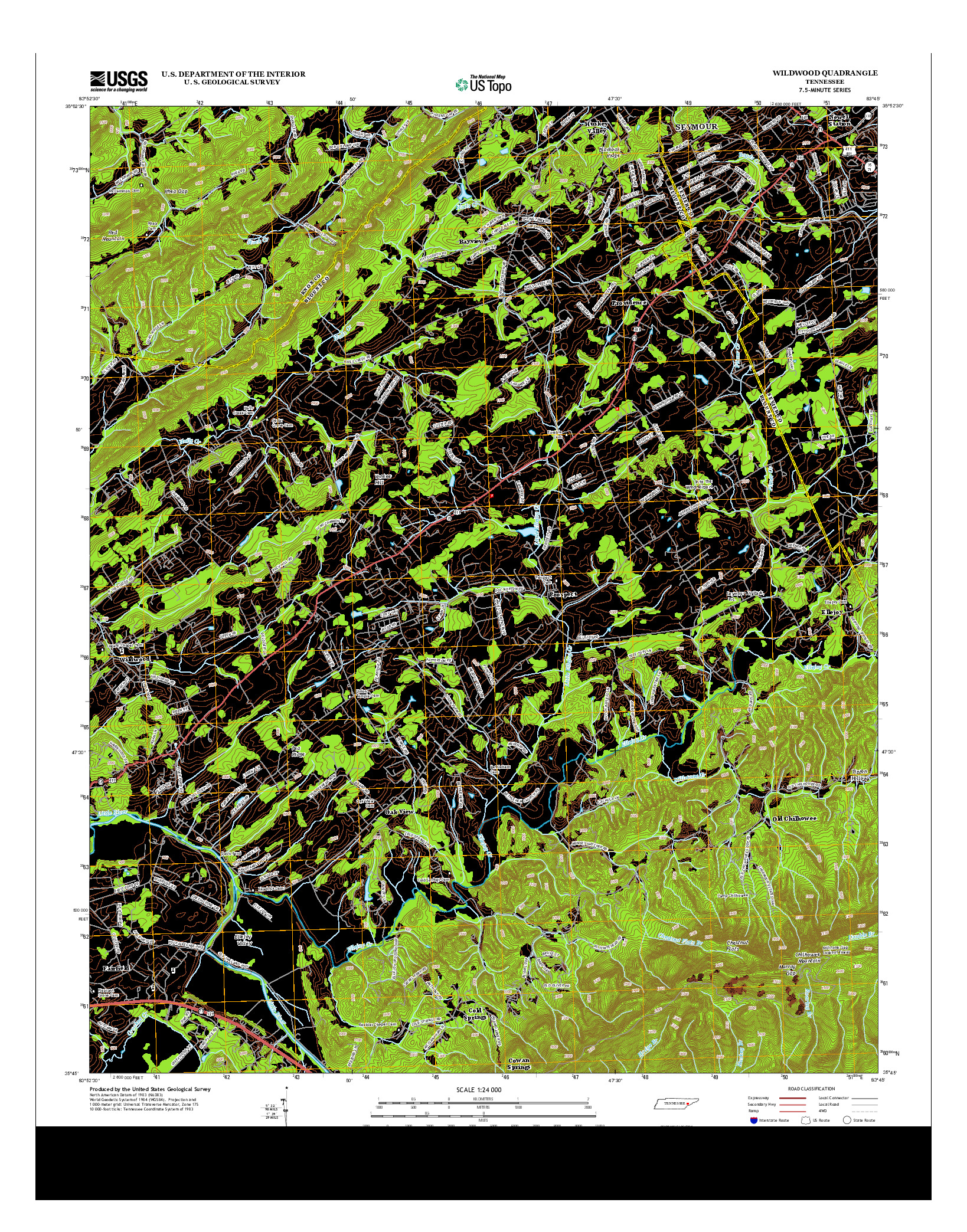 USGS US TOPO 7.5-MINUTE MAP FOR WILDWOOD, TN 2013