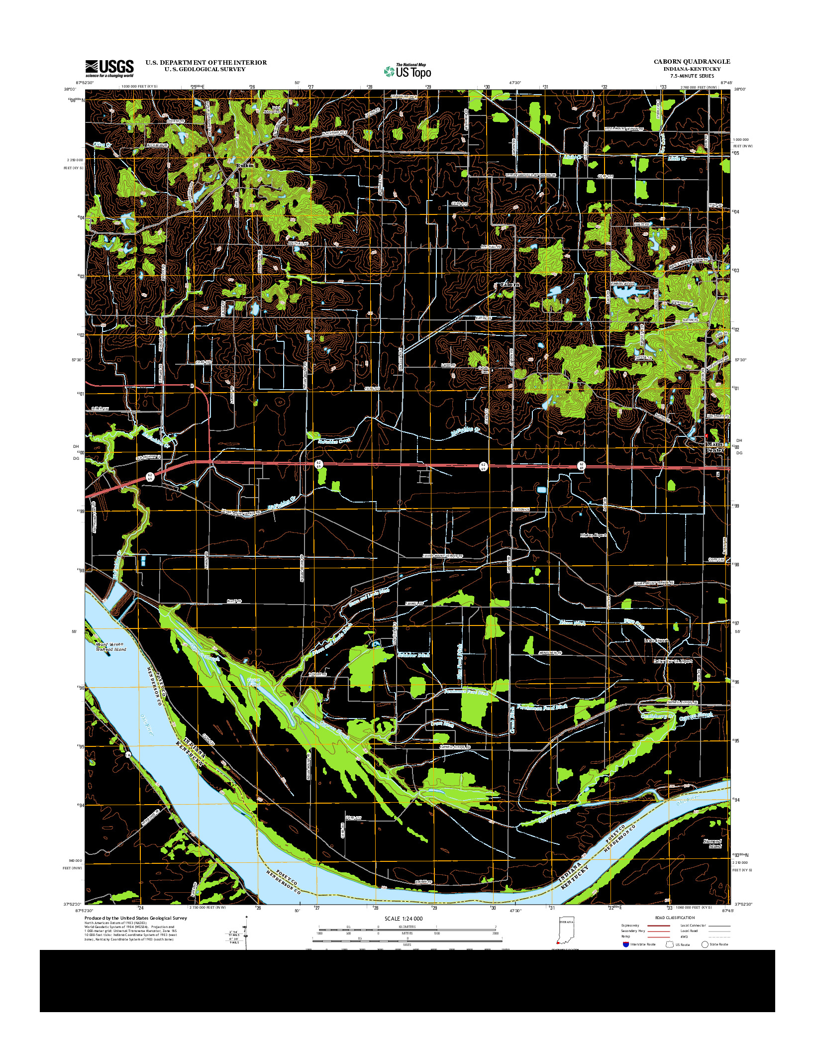 USGS US TOPO 7.5-MINUTE MAP FOR CABORN, IN-KY 2013