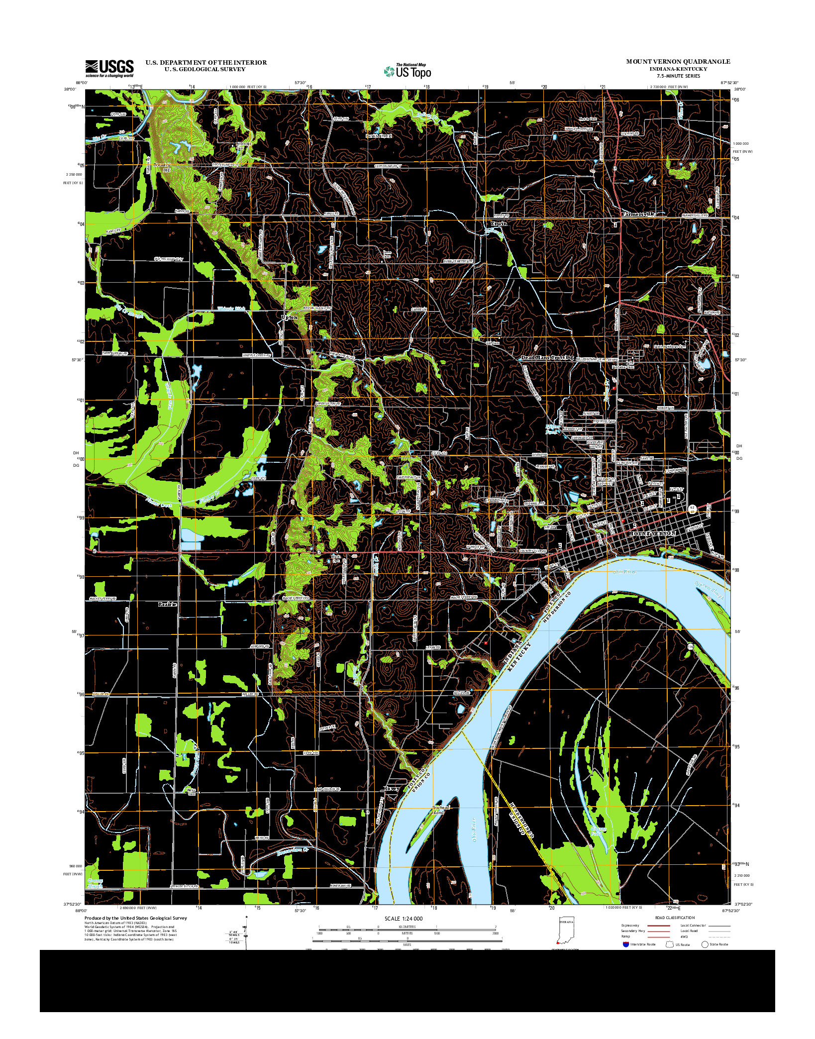 USGS US TOPO 7.5-MINUTE MAP FOR MOUNT VERNON, IN-KY 2013